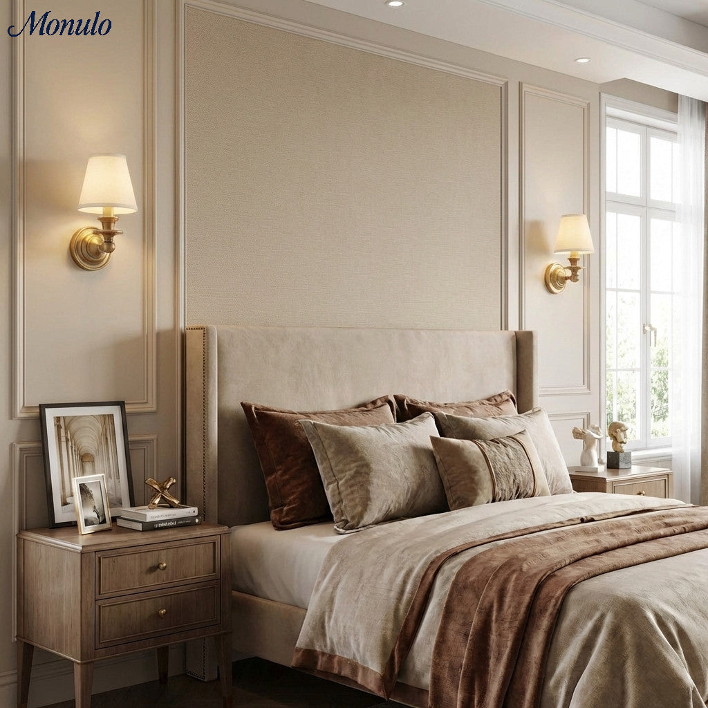Wall Lamp with Fabric Shade and Gooseneck Arm | Wrought Iron Fixture with Adjustable Reading Lamp - Lamylie