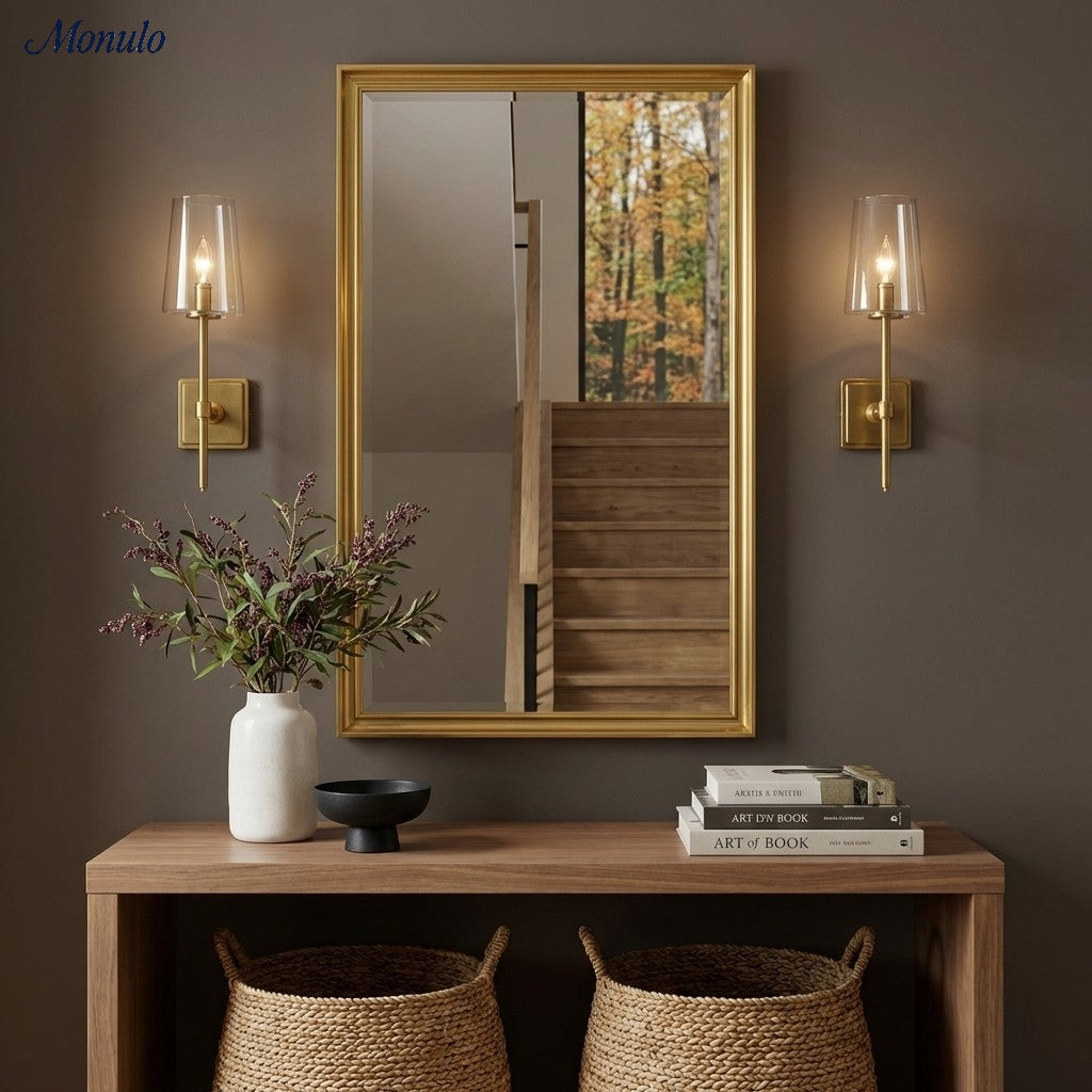 Glaswandleuchte mit klarem Glas | Einzel- bis Dreifach-Konfiguration | Elegante Badezimmerbeleuchtung - Lamylie