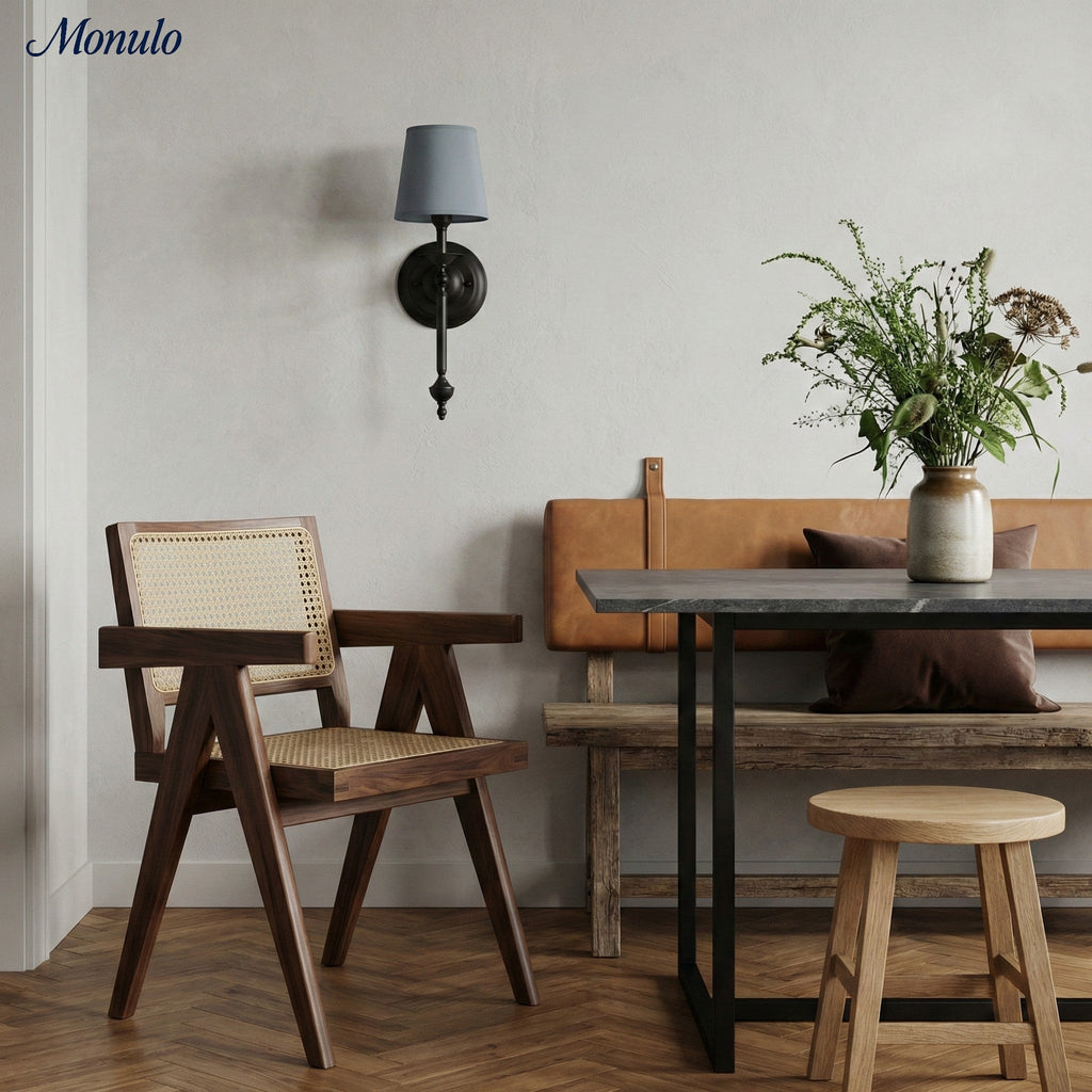 Stoffwandleuchte mit Vintage-Kupfer-Finish | Atmosphärische Beleuchtung für Flur, Schlafzimmer und Wohnzimmer - Lamylie