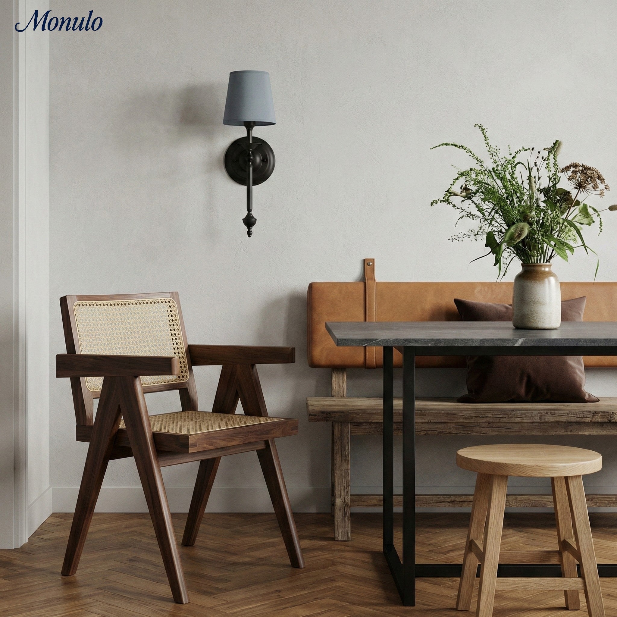 Stoffwandleuchte mit Vintage-Kupfer-Finish | Atmosphärische Beleuchtung für Flur, Schlafzimmer und Wohnzimmer - Lamylie