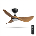 Stropní ventilátor Finn s dřevěným řezbářským dekorem a osvětlením | Ø110 cm, stmívatelné LED, 6 rychlostí | Skandinávský design do obývacího pokoje, ložnice a jídelny | Dálkové ovládání – Lamylie