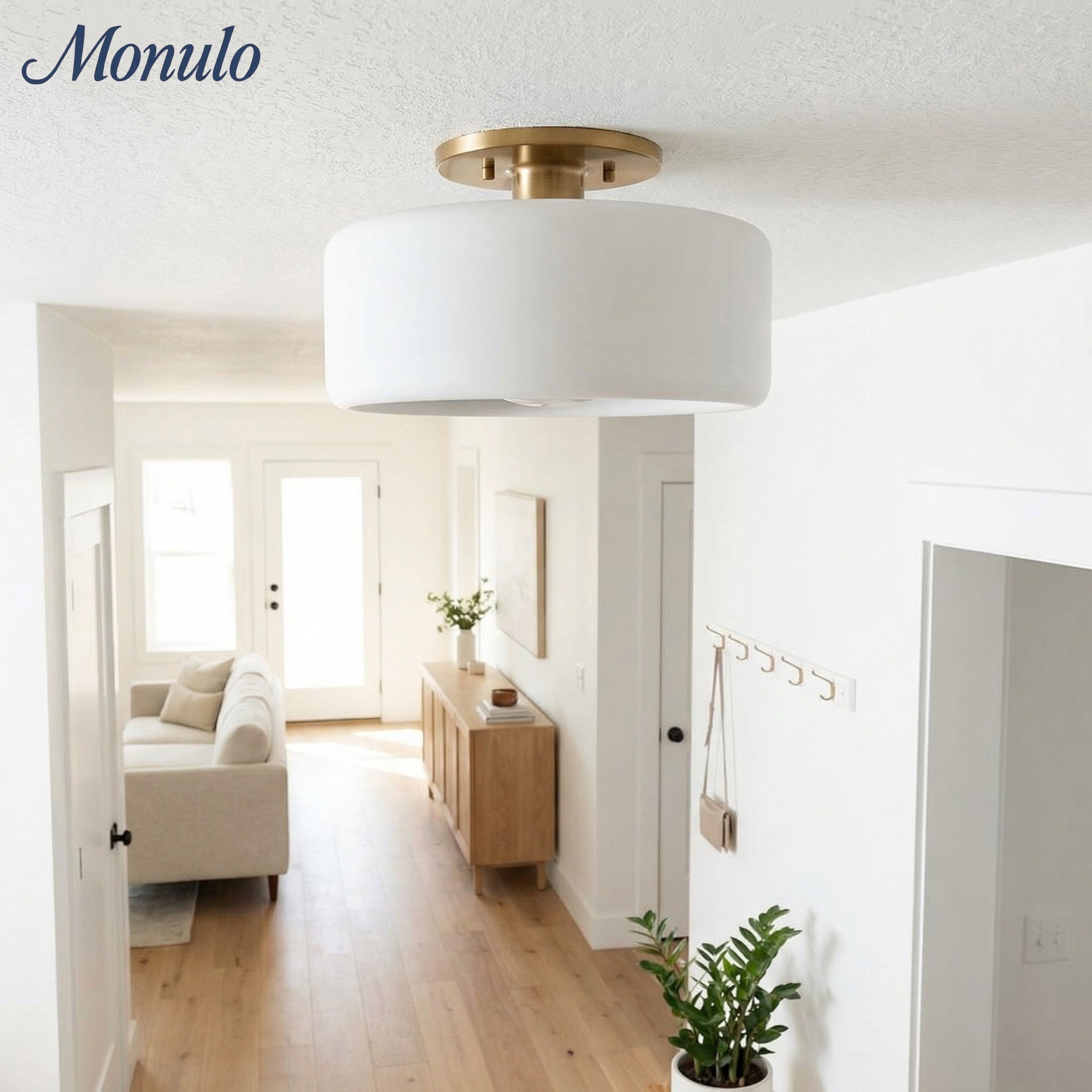 Porcelain Ceiling Lamp with Sleek Mounting | Modern Low Profile Lamp Ceramic Surface Lighting - Lamylie