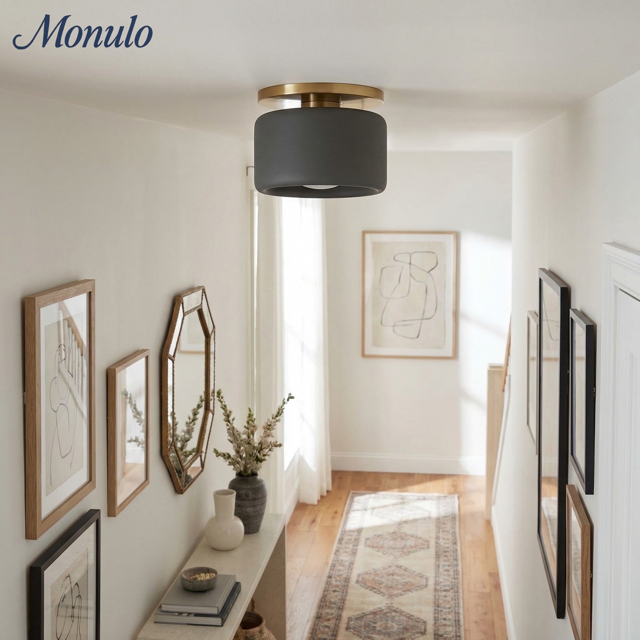 Porcelain Ceiling Lamp with Sleek Mounting | Modern Low Profile Lamp Ceramic Surface Lighting - Lamylie