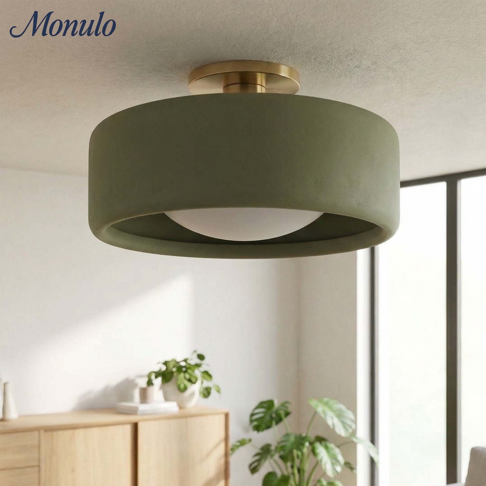 Porcelain Ceiling Lamp with Sleek Mounting | Modern Low Profile Lamp Ceramic Surface Lighting - Lamylie