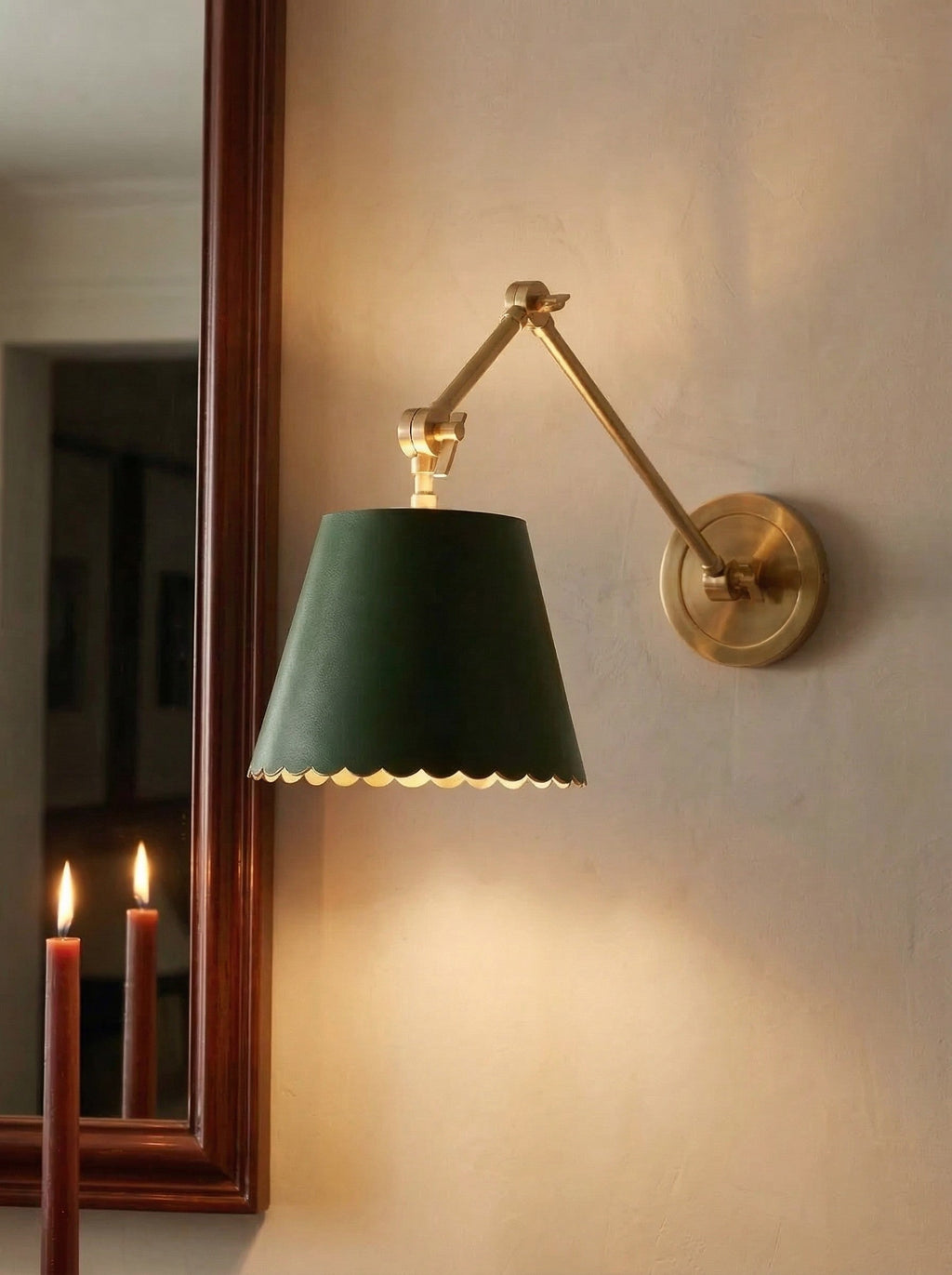Wall Lamp with Scalloped Shade | Modern Rustic Lighting for Bedroom and Living Spaces - Lamylie