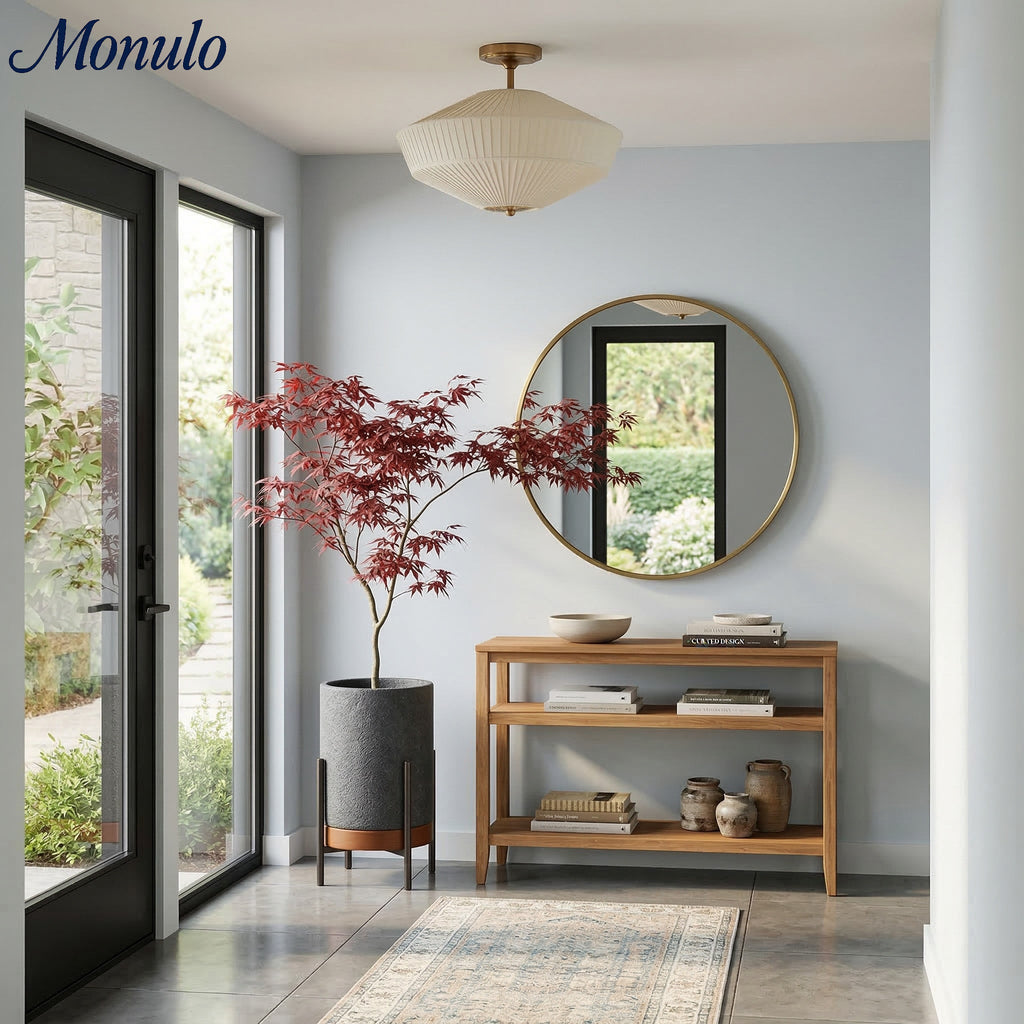 Semi-Flush Ceiling Lamp Metal Fabric Shade Streamlined Design Contemporary Lighting Living Room Bedroom Scandinavian Interior Vintage Details - Lamylie