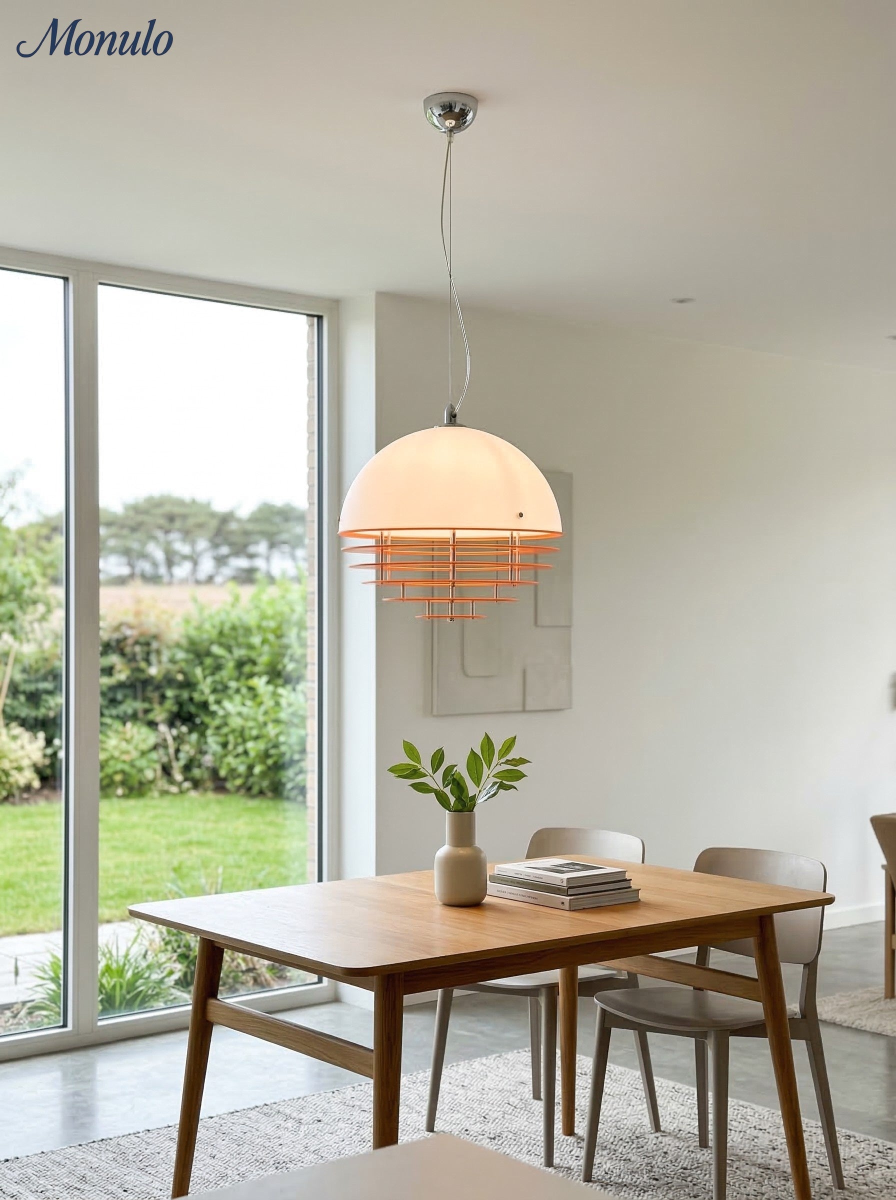 Stylish Pendant Lamp Bauhaus Design Orange-White Ambient Lighting for Modern Interiors - Lamylie