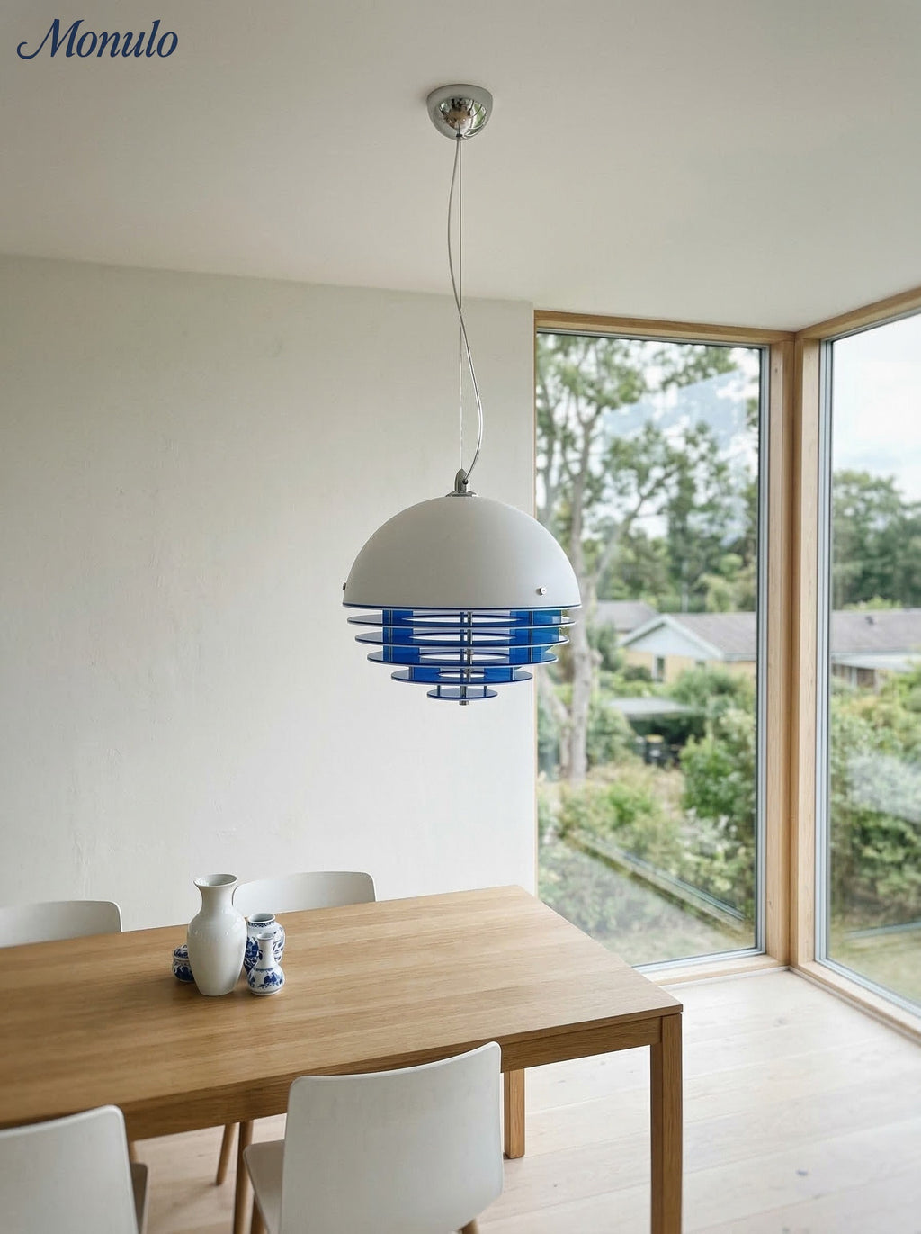 Stylish Pendant Lamp Bauhaus Design Orange-White Ambient Lighting for Modern Interiors - Lamylie