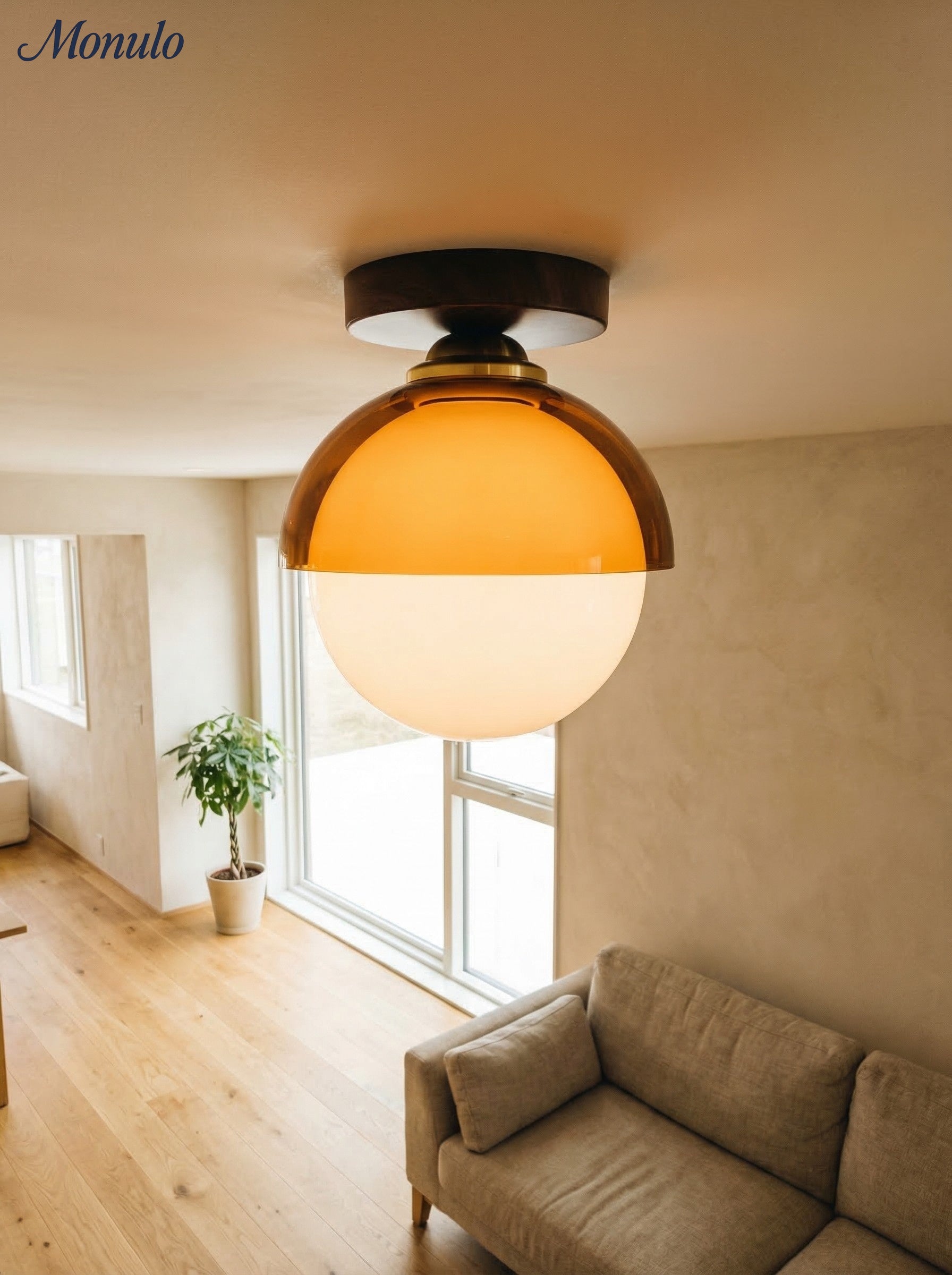 Vintage Ceiling Lamp with Sunset Tones for Hallway and Entrance | Modern Ambient Lighting - Lamylie