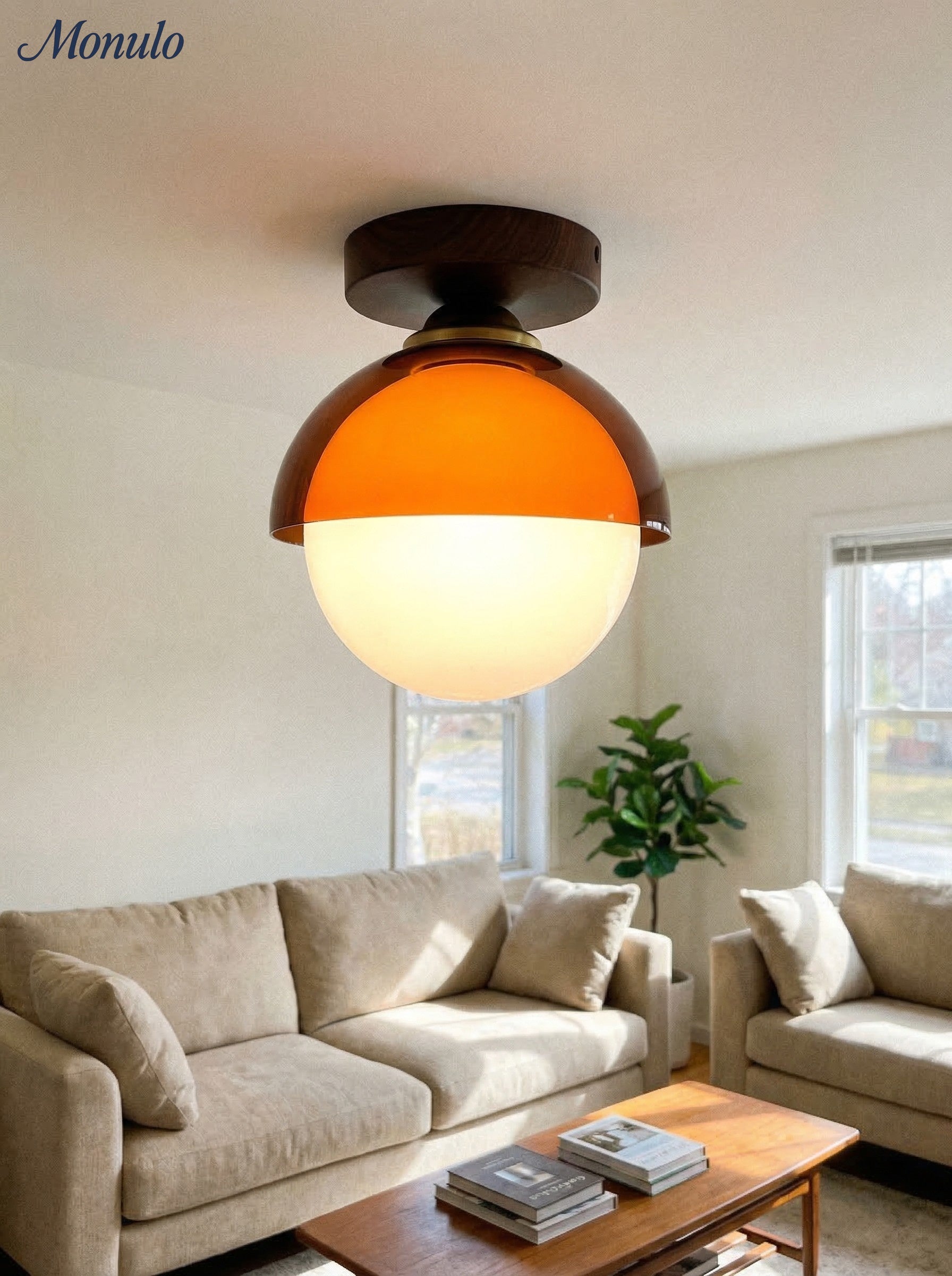 Vintage Ceiling Lamp with Sunset Tones for Hallway and Entrance | Modern Ambient Lighting - Lamylie