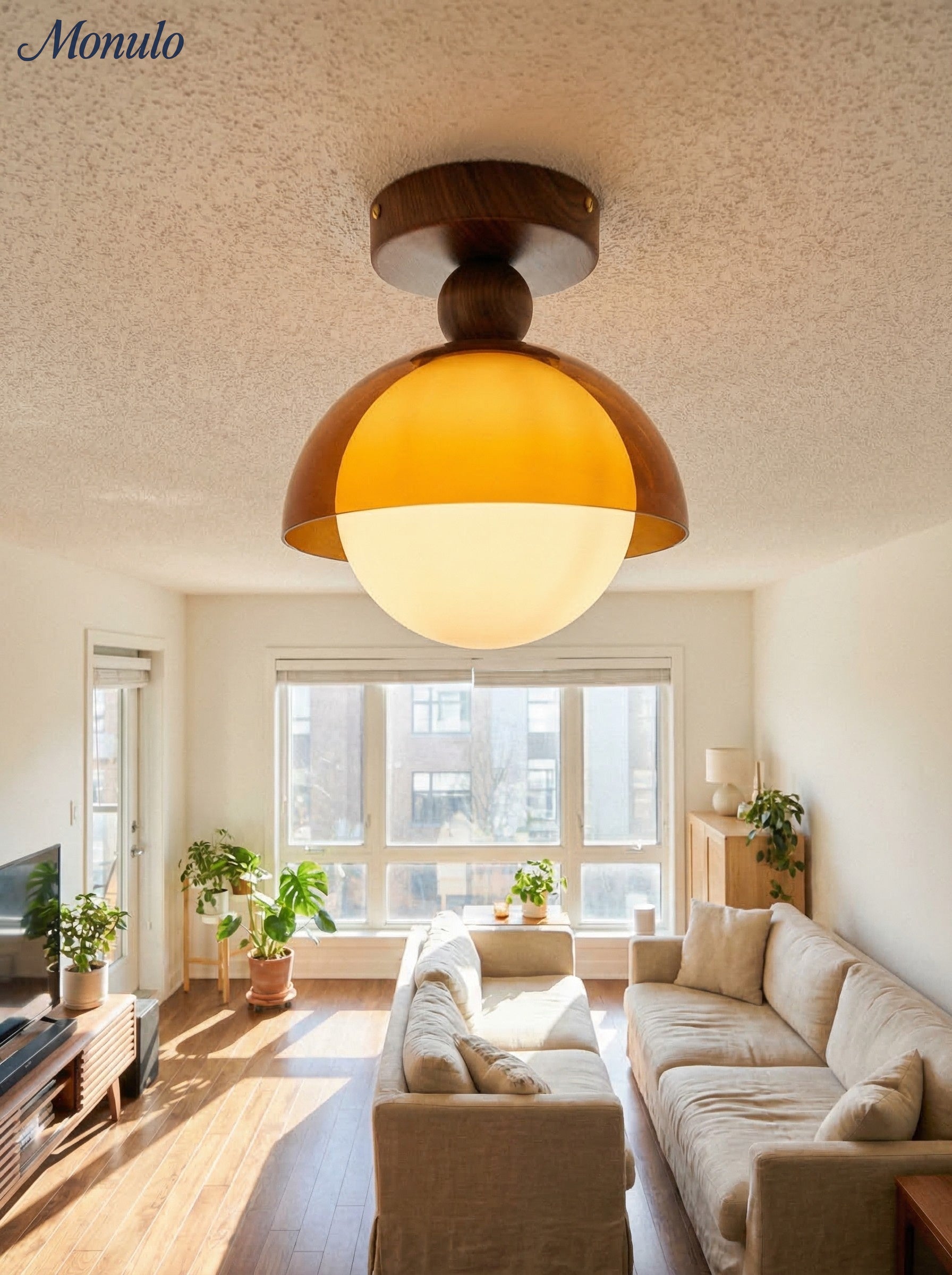 Vintage Ceiling Lamp with Sunset Tones for Hallway and Entrance | Modern Ambient Lighting - Lamylie