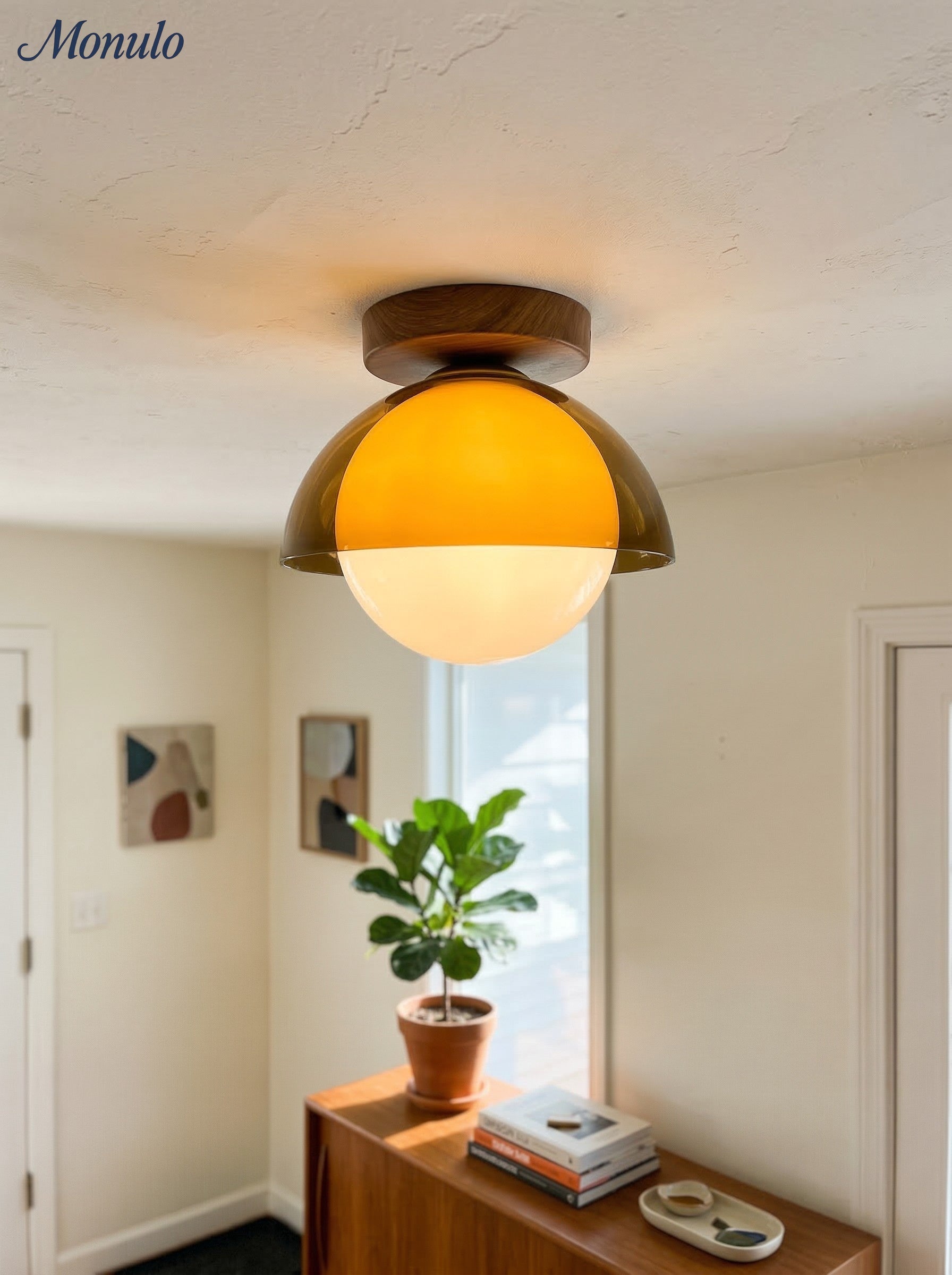 Vintage Ceiling Lamp with Sunset Tones for Hallway and Entrance | Modern Ambient Lighting - Lamylie