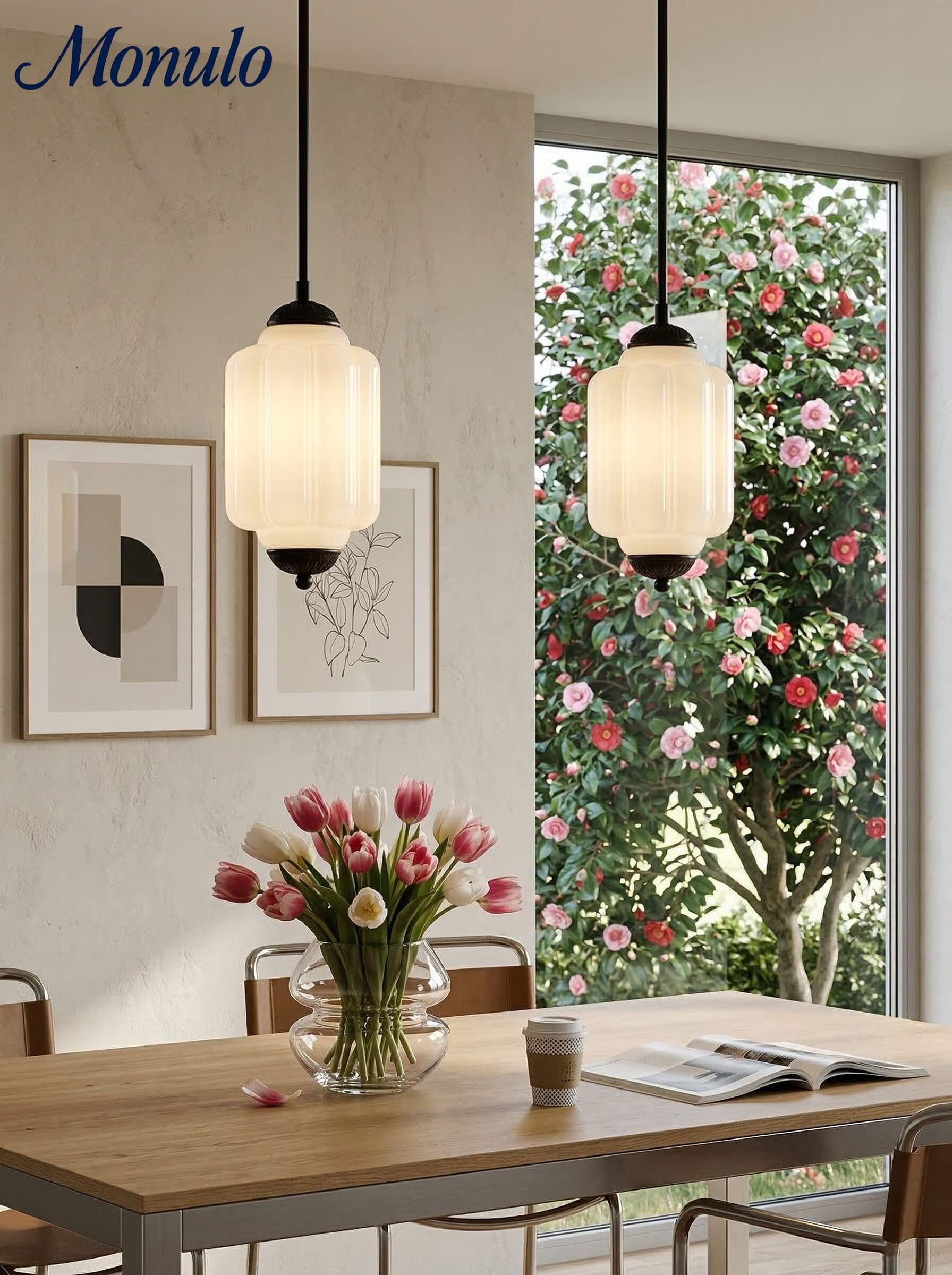Vintage Glass Pendant Lamp with Nostalgic Look | Refined Lighting for Dining Room and Kitchen - Lamylie