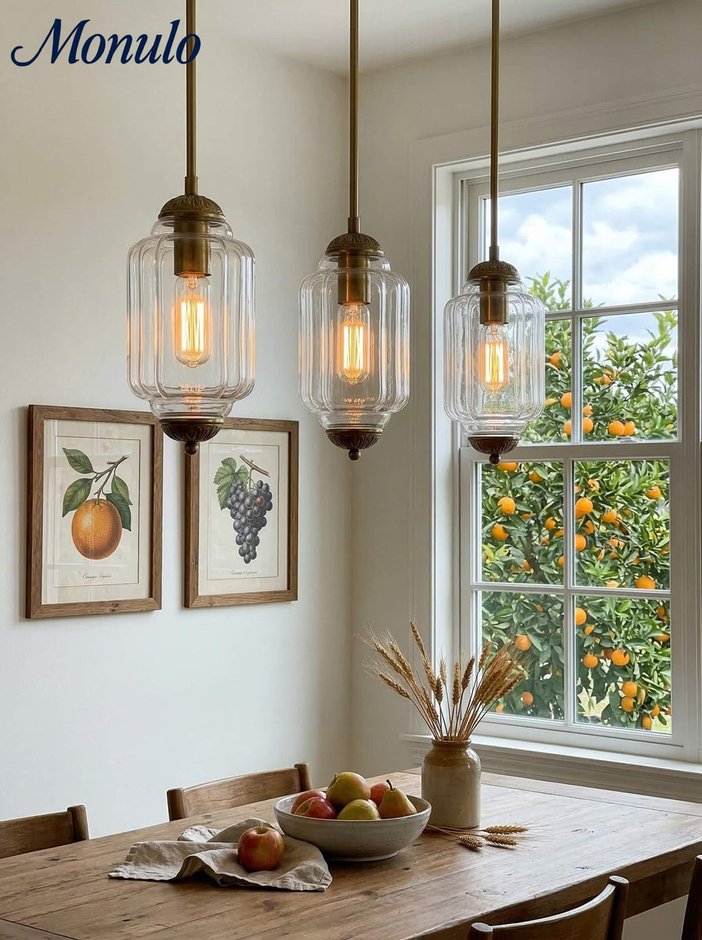 Vintage Glass Pendant Lamp with Nostalgic Look | Refined Lighting for Dining Room and Kitchen - Lamylie