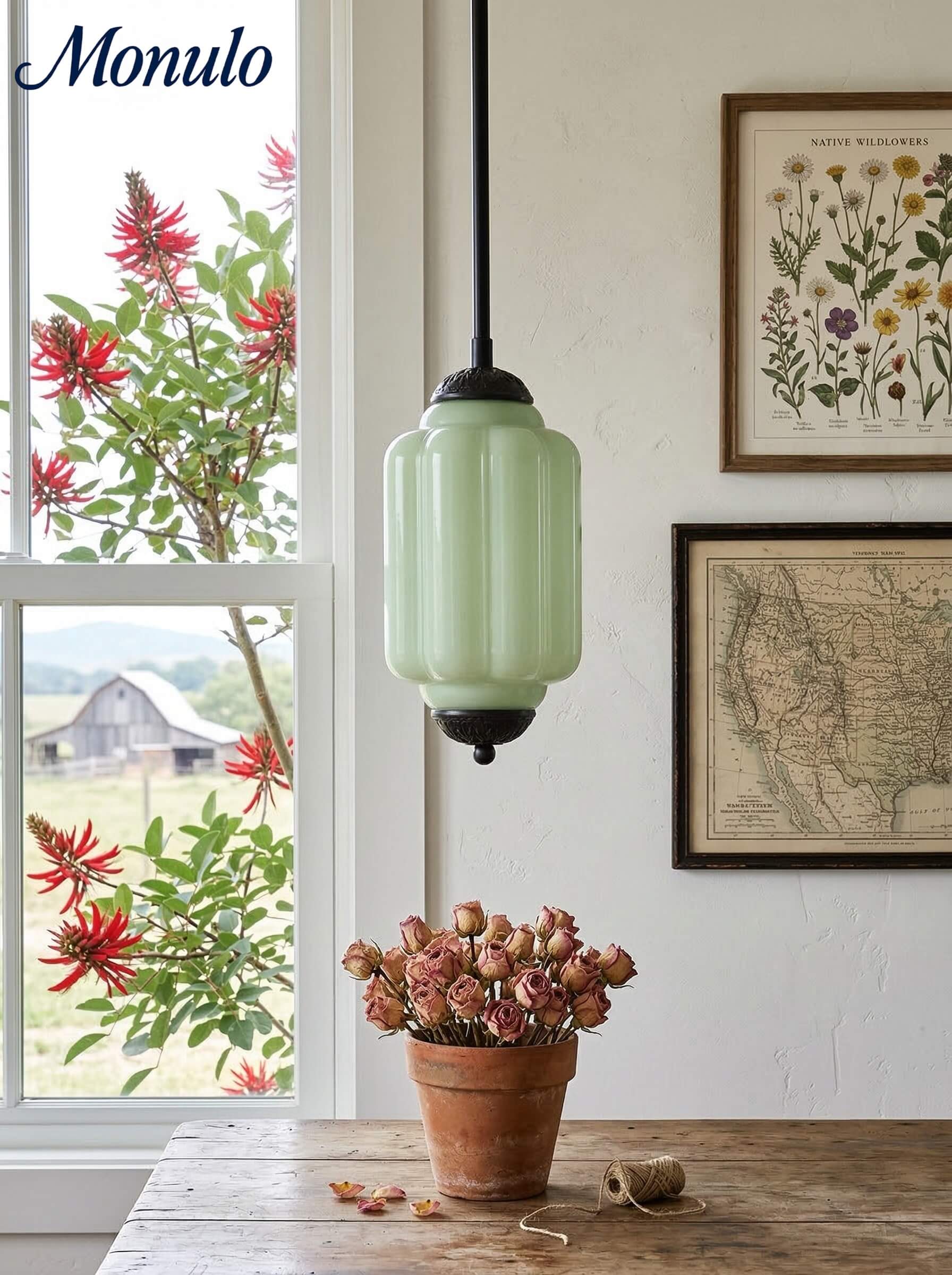 Vintage Glass Pendant Lamp with Nostalgic Look | Refined Lighting for Dining Room and Kitchen - Lamylie