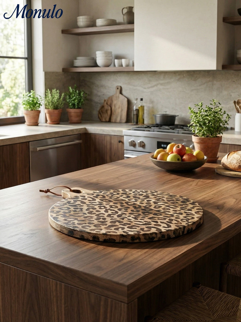 Wooden Serving Board Sapele Wood Round and Square Scandinavian Design for Kitchen and Table - Lamylie
