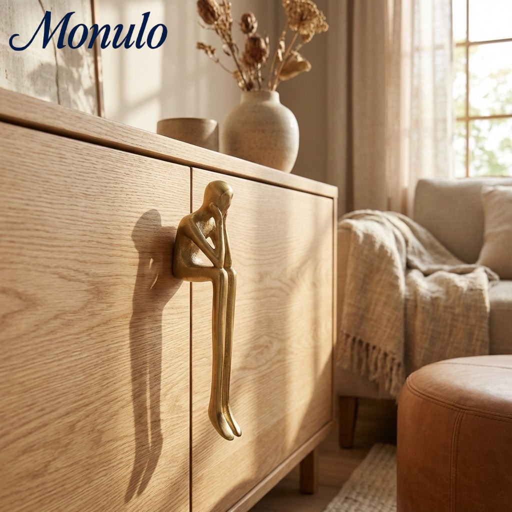 Minimalist Cabinet Handle - Brass Silver Pink - Scandinavian Design Furniture - Lamylie