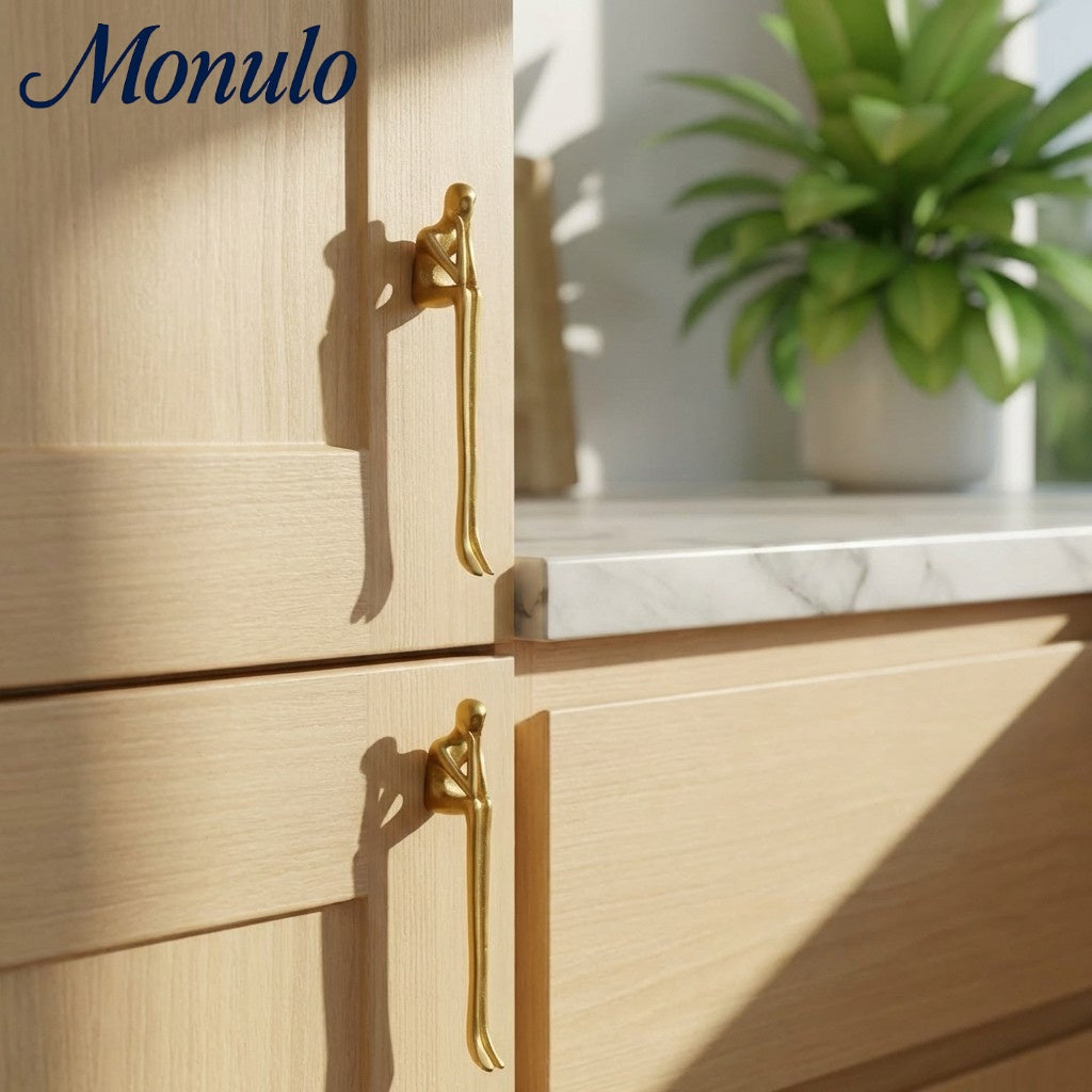 Minimalist Cabinet Handle - Brass Silver Pink - Scandinavian Design Furniture - Lamylie