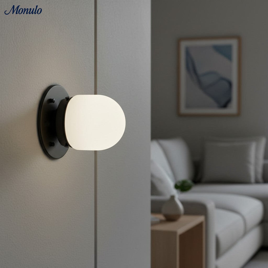 Opal Glass Wall & Ceiling Lamp Dual Function Modern Design Brass - Lamylie