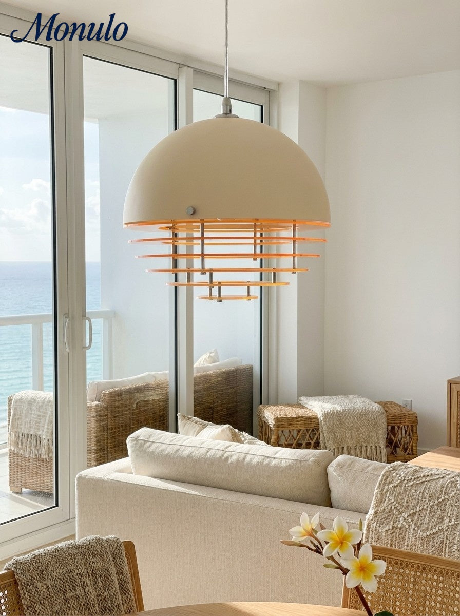 Stylish Pendant Lamp Bauhaus Design Orange-White Ambient Lighting for Modern Interiors - Lamylie