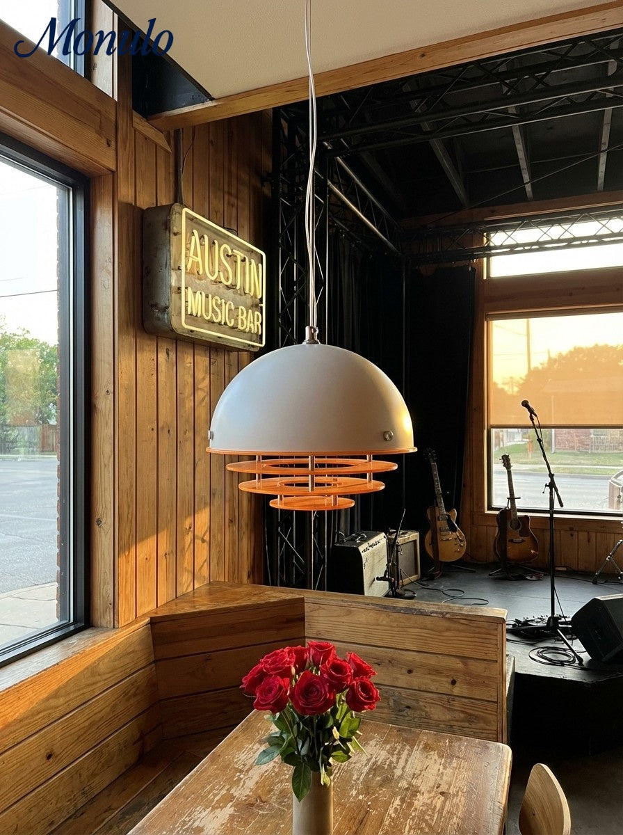 Stylish Pendant Lamp Bauhaus Design Orange-White Ambient Lighting for Modern Interiors - Lamylie