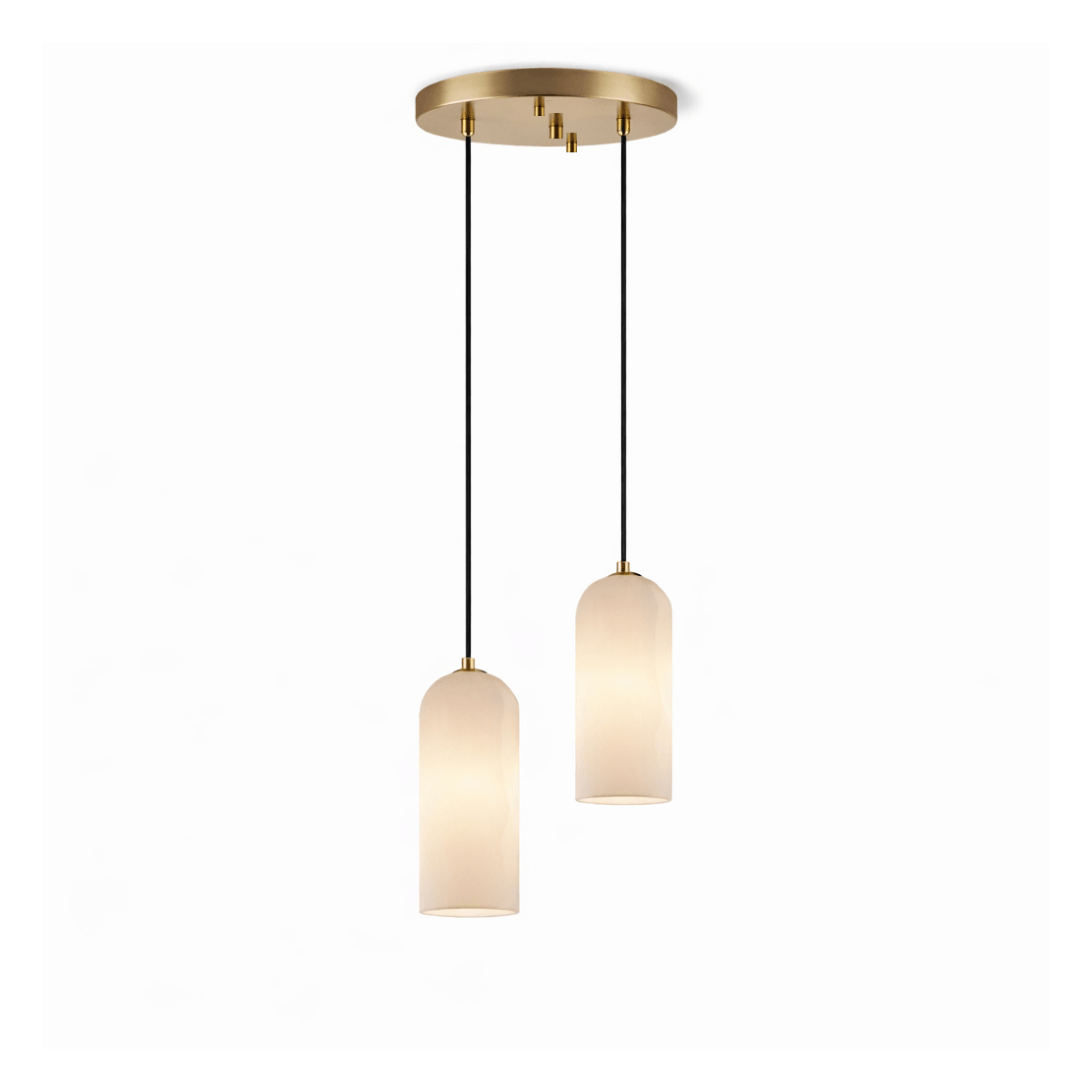 Alabaster Pendant Lamp with Braided Cord | Natural Stone Lighting from Single Light to 21-Light Cluster | Mid-Century Modern Style Dining Room Pendant Lamp with E12/E14 Fitting - Lamylie