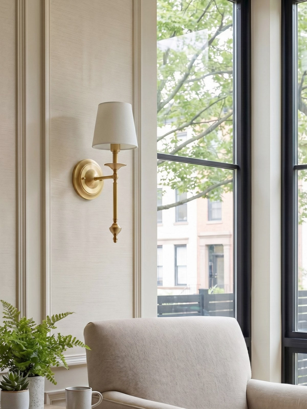 Fabric Wall Lamp with Vintage Copper Finish | Atmospheric Lighting for Hall, Bedroom, and Living Room - Lamylie