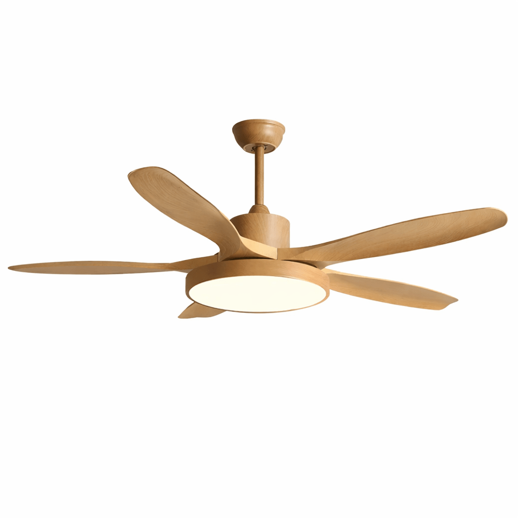 Design Ceiling Fan with Integrated Lighting StillWind | 132 cm Blade Span | Wood-Look ABS Blades | LED | Remote Control | 6 Speeds - Lamylie