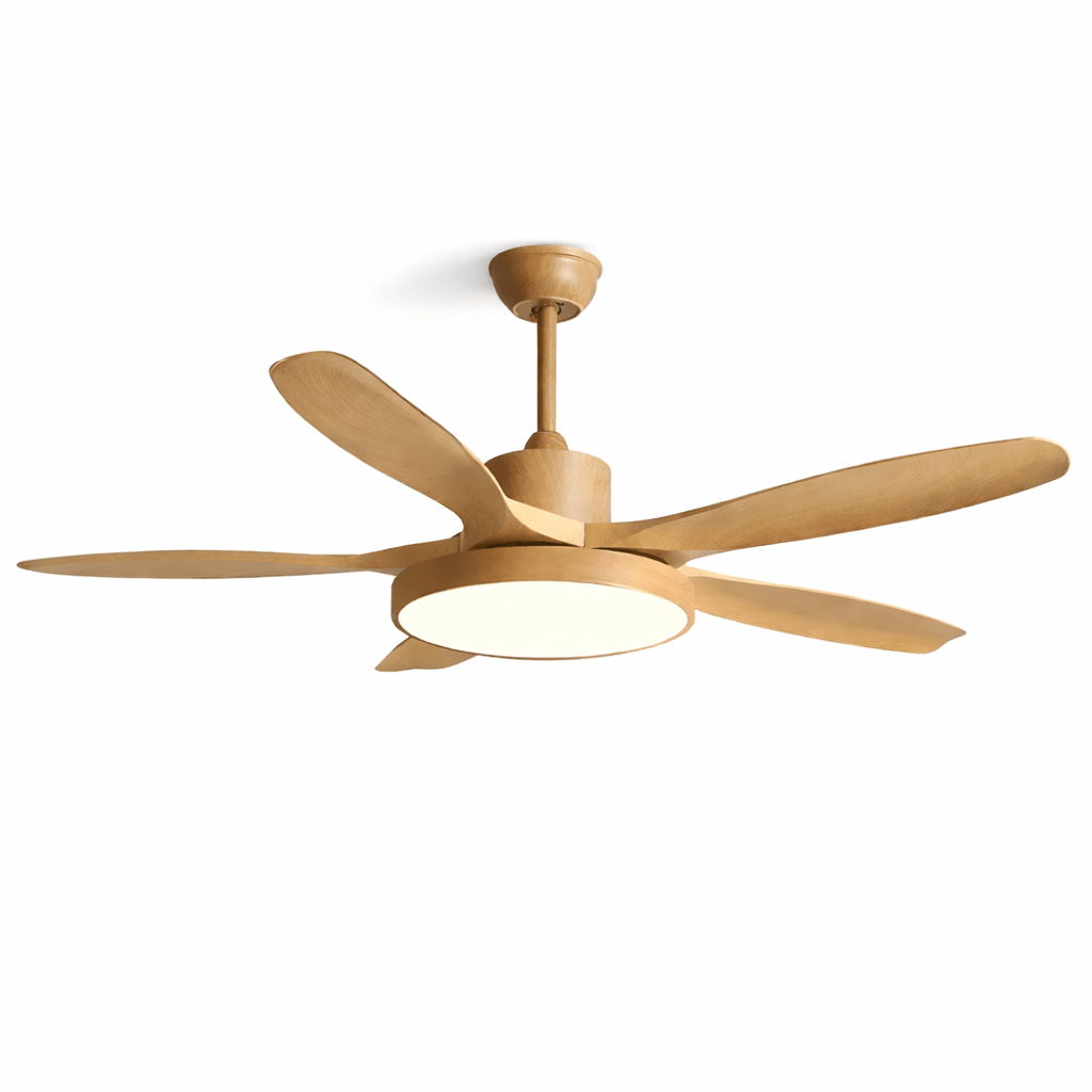 Design Ceiling Fan with Integrated Lighting StillWind | 132 cm Blade Span | Wood-Look ABS Blades | LED | Remote Control | 6 Speeds - Lamylie
