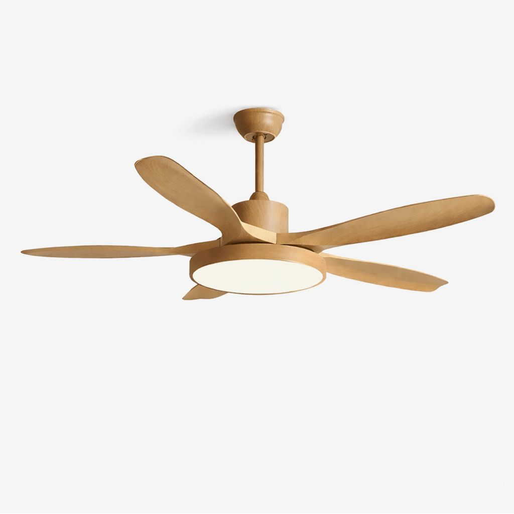 Design Ceiling Fan with Integrated Lighting StillWind | 132 cm Blade Span | Wood-Look ABS Blades | LED | Remote Control | 6 Speeds - Lamylie