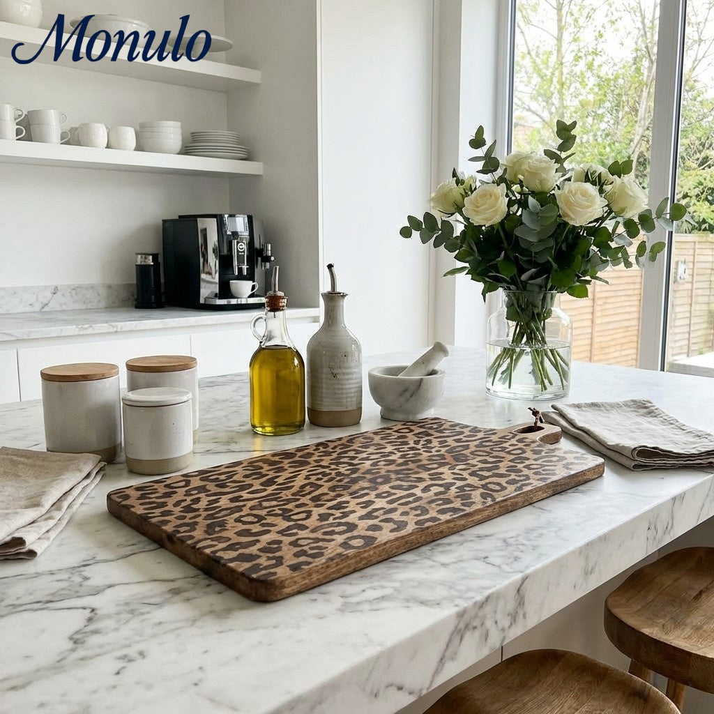 Wooden Serving Board Sapele Wood Round and Square Scandinavian Design for Kitchen and Table - Lamylie