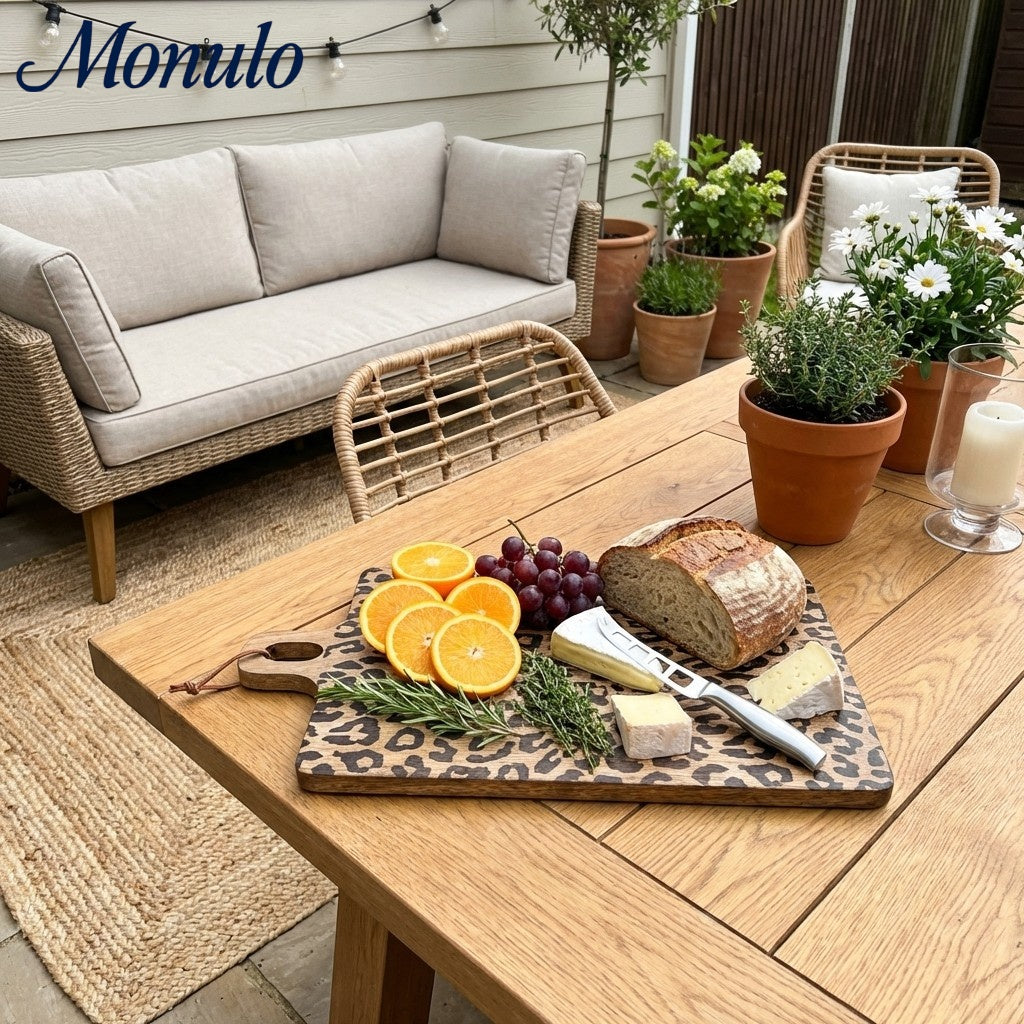 Wooden Serving Board Sapele Wood Round and Square Scandinavian Design for Kitchen and Table - Lamylie