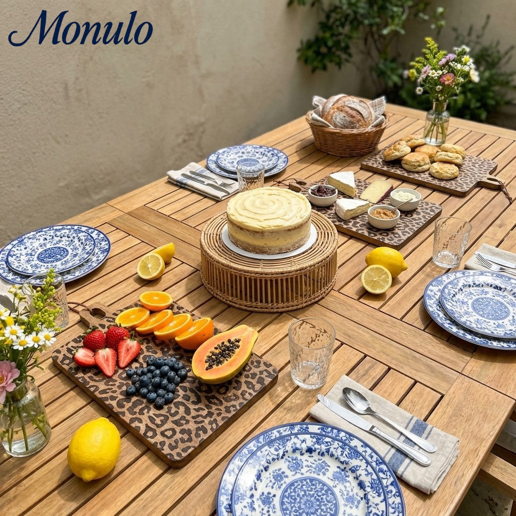 Wooden Serving Board Sapele Wood Round and Square Scandinavian Design for Kitchen and Table - Lamylie