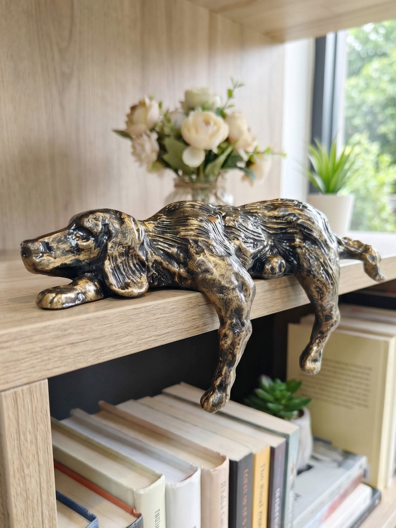 Geometric Iron Dog Figurine | Minimalist Decorative Sculpture for Desk - Lamylie