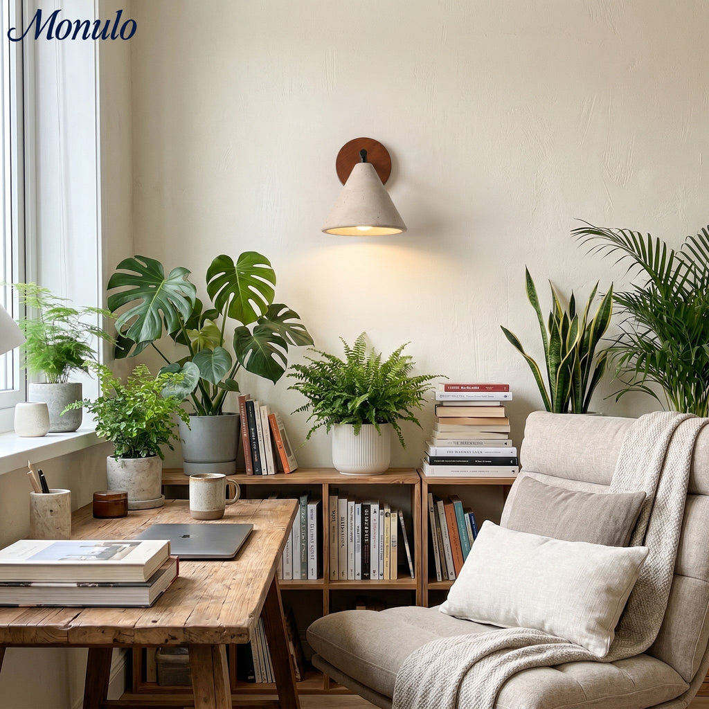 Travertin Wandleuchte konisches Design Minimalistische Akzentbeleuchtung Schlafzimmer Wohnzimmer - Lamylie