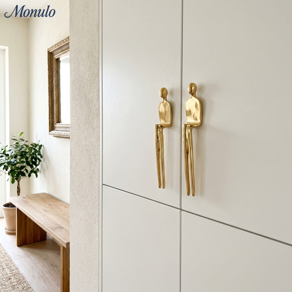 Minimalist Cabinet Handle - Brass Silver Pink - Scandinavian Design Furniture - Lamylie