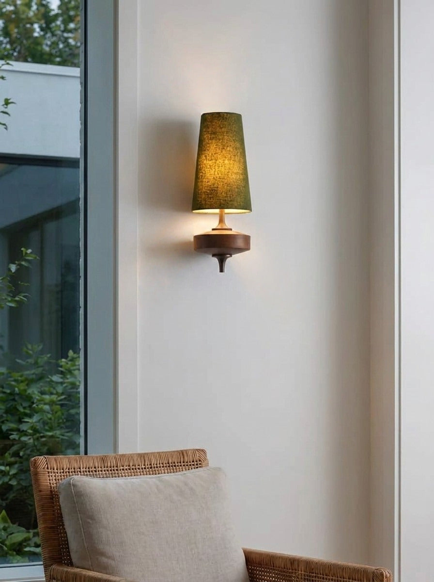 Retro Wall Lamp with Fabric Shade | Vintage Lighting for Bedroom - Lamylie
