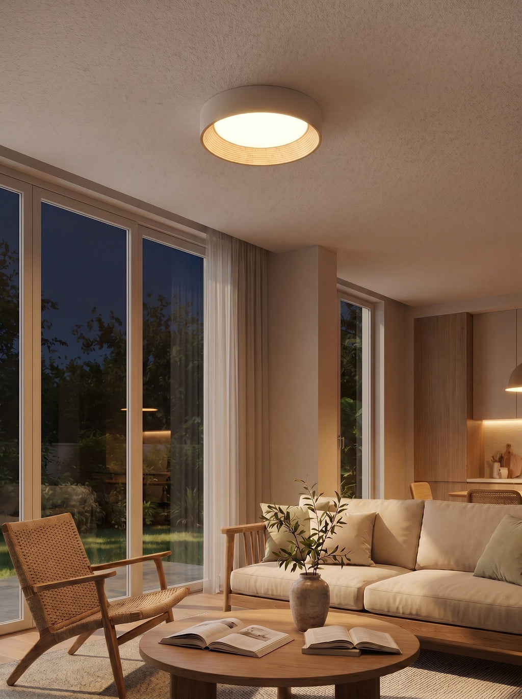 Minimalist Round Low-Profile Ceiling Lamp Bedroom Ceiling Lighting LED - Lamylie