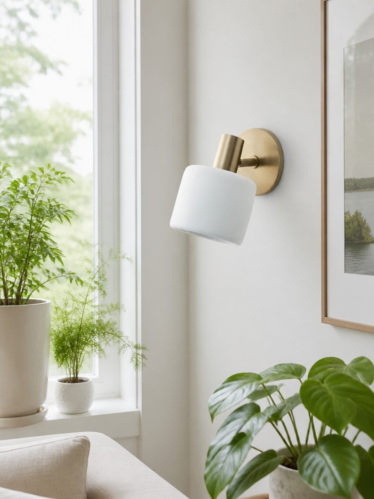 Keramische runde Wandleuchte Weiß Minimalistische Aufputzbeleuchtung für Flur und Korridor - Lamylie