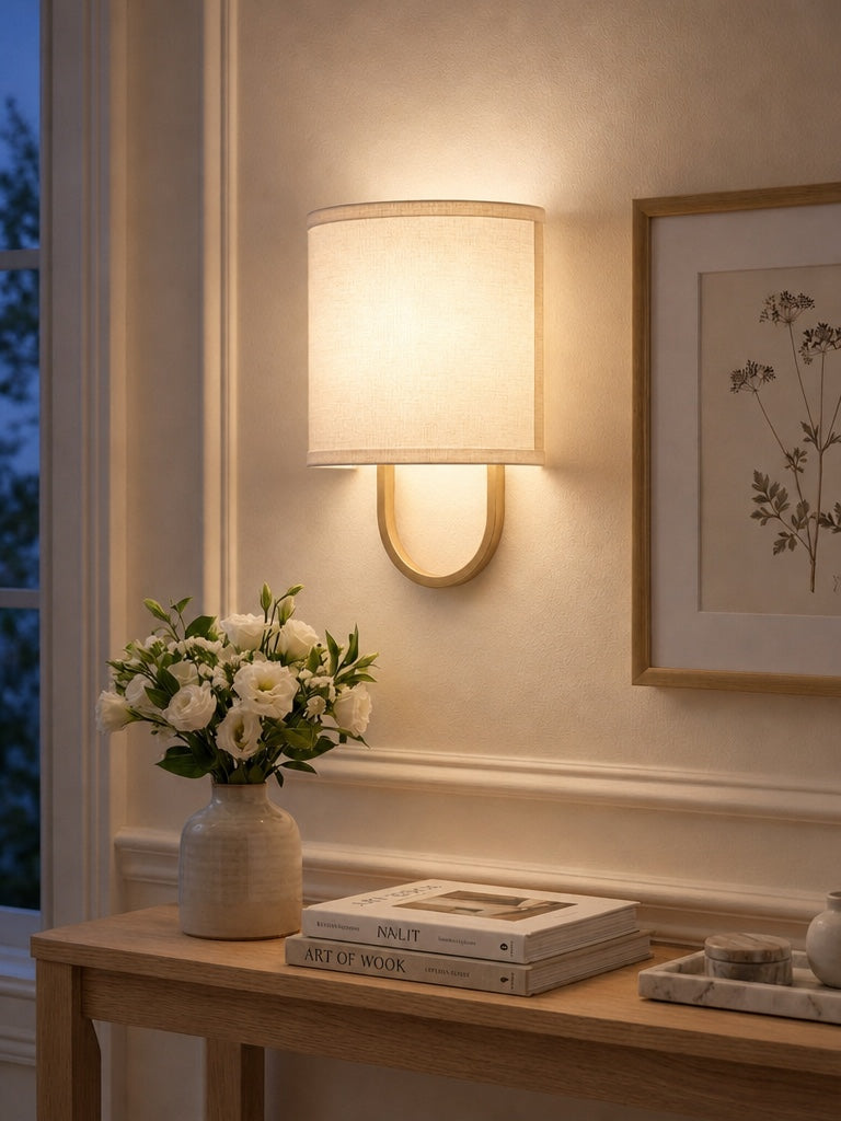 Wall Lamp Fabric Shade | Modern Bedroom Wall Lighting for Cozy Ambiance - Lamylie