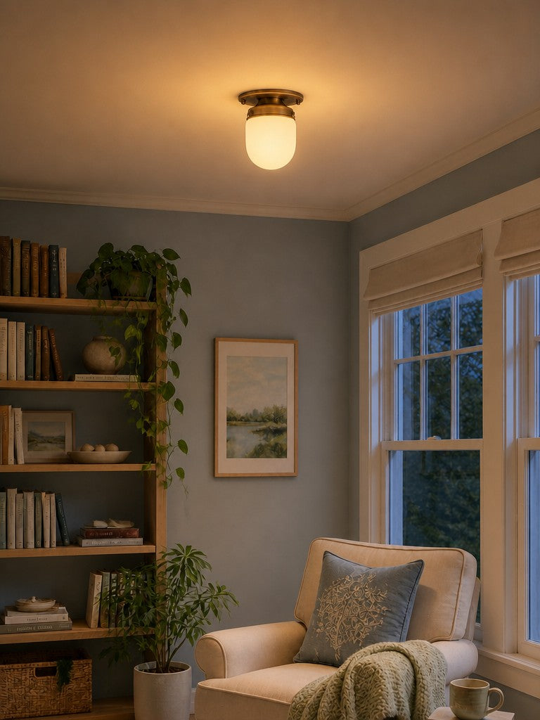 Opal Glass Wall & Ceiling Lamp Dual Function Modern Design Brass - Lamylie