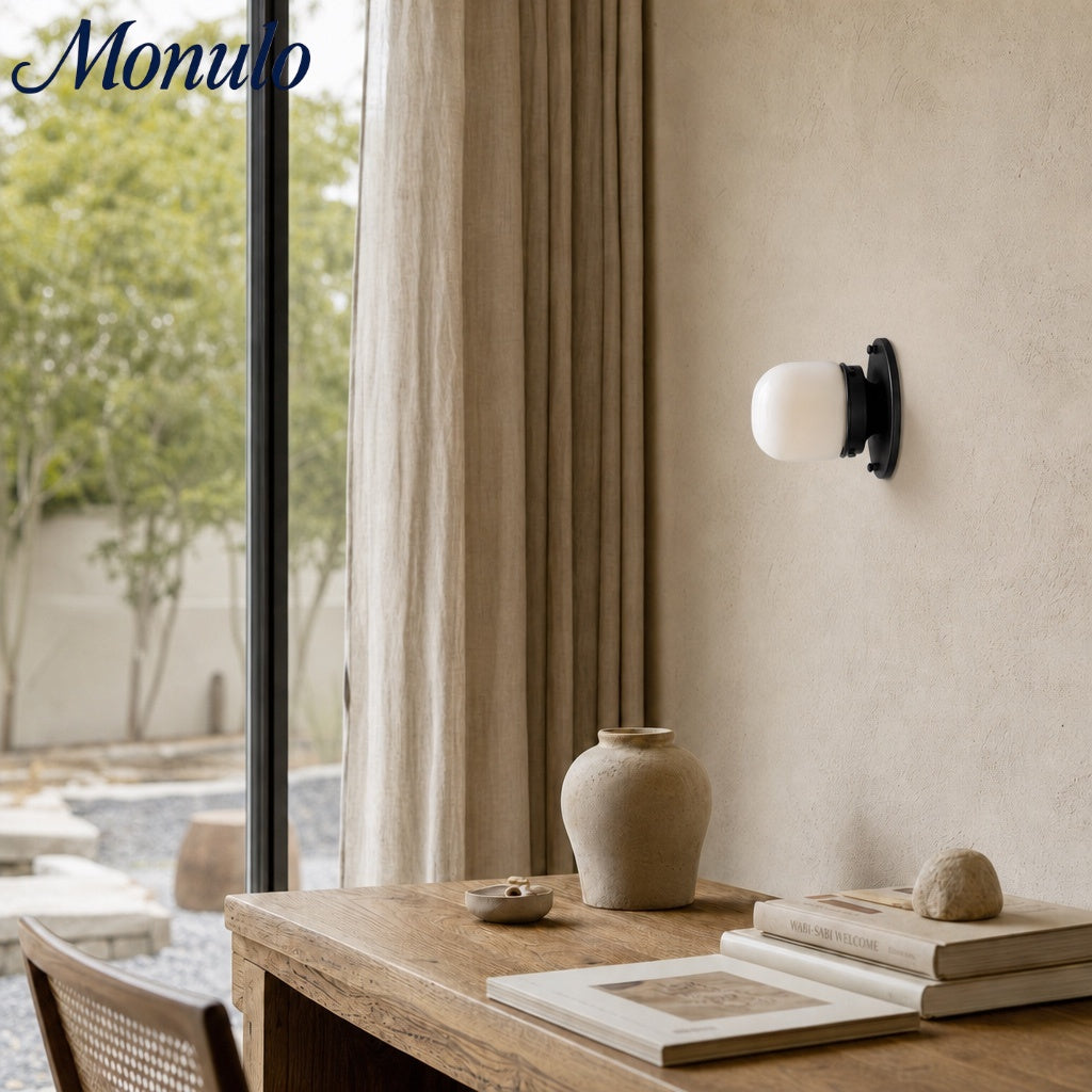 Opal Glass Wall & Ceiling Lamp Dual Function Modern Design Brass - Lamylie