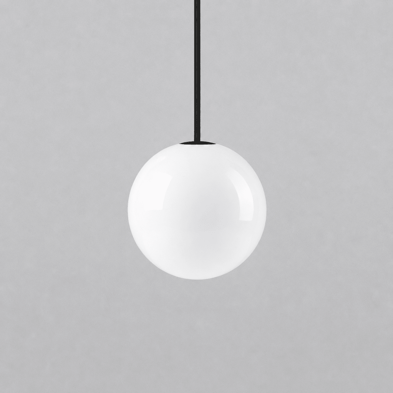 Architektoniczna lampa wisząca z opalowym szkłem — mosiężna lub czarna — Ø9-30cm — wysokość 100-200cm - Lamylie