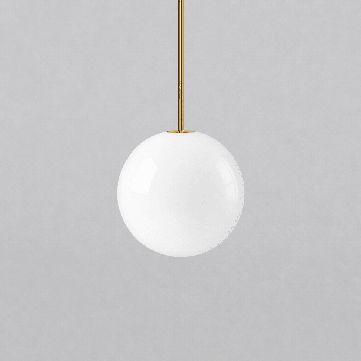 Architektoniczna lampa wisząca z opalowym szkłem — mosiężna lub czarna — Ø9-30cm — wysokość 100-200cm - Lamylie