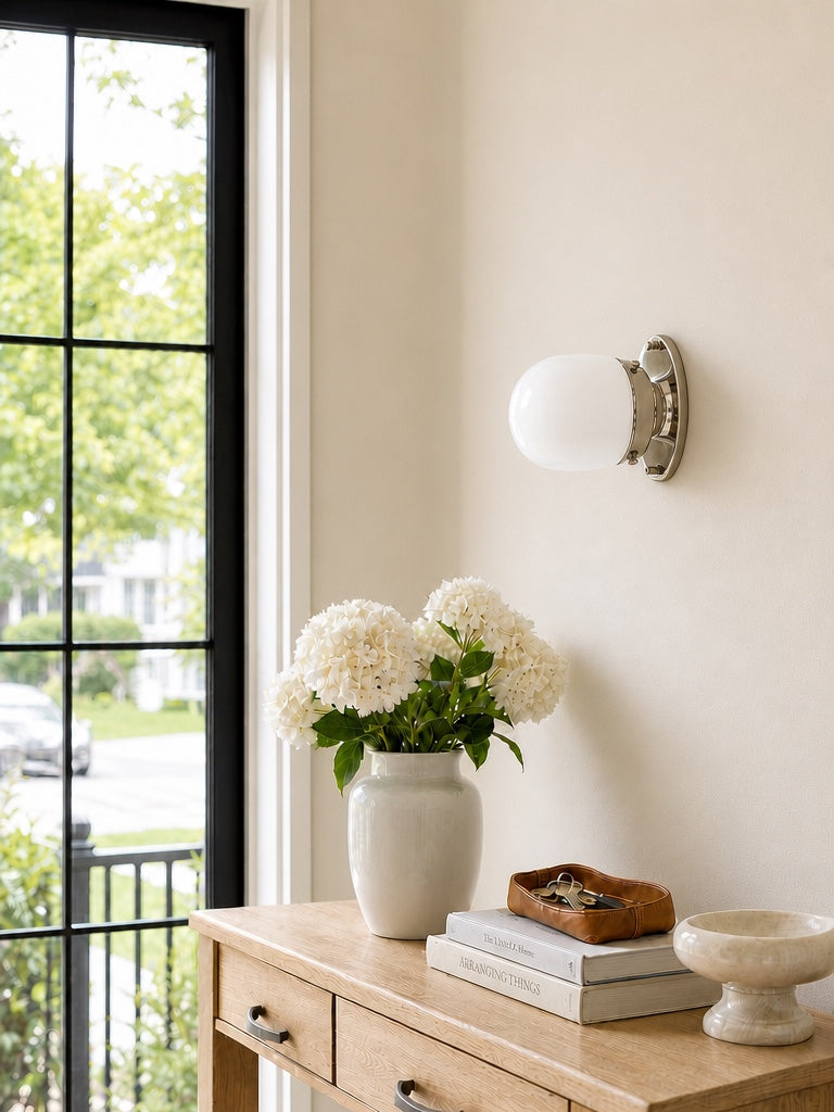 Opal Glass Wall & Ceiling Lamp Dual Function Modern Design Brass - Lamylie