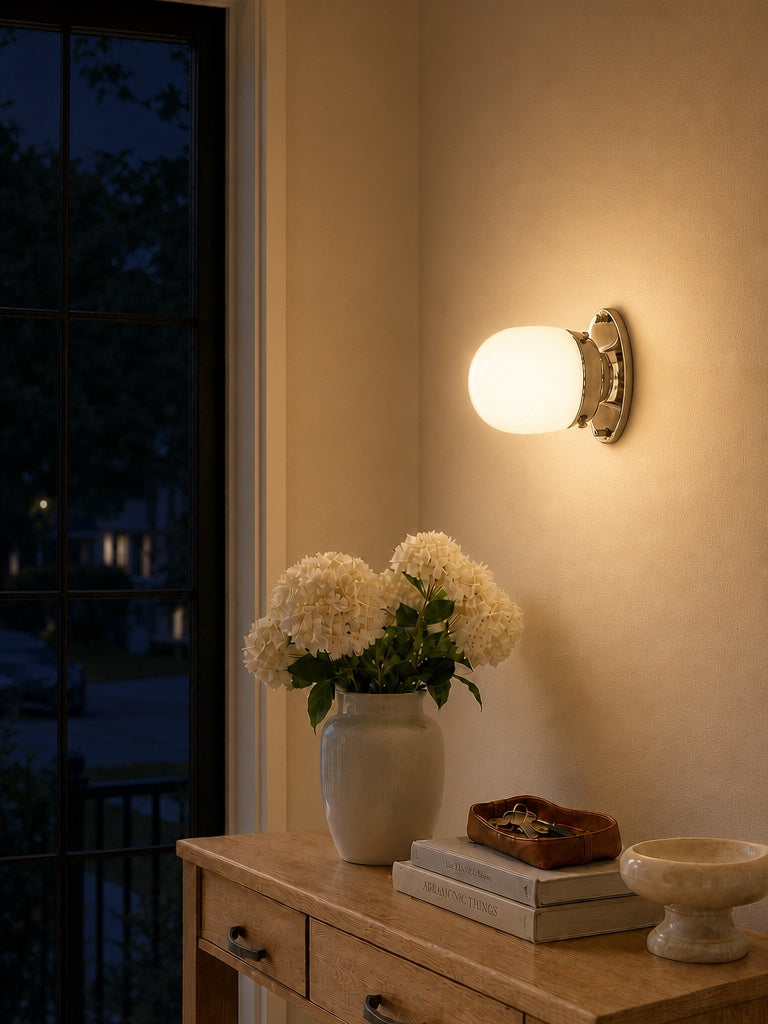 Opal Glass Wall & Ceiling Lamp Dual Function Modern Design Brass - Lamylie