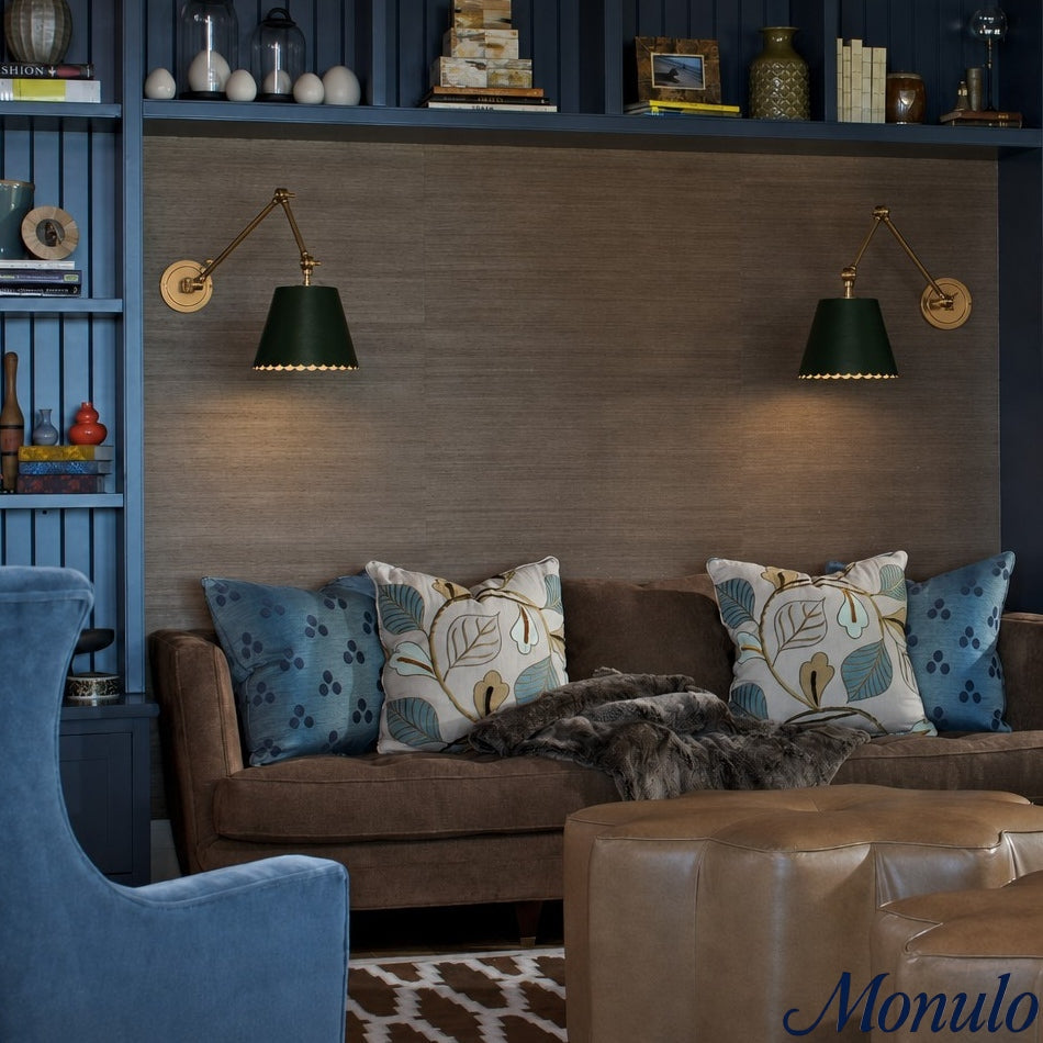 Wall Lamp with Scalloped Shade | Modern Rustic Lighting for Bedroom and Living Spaces - Lamylie