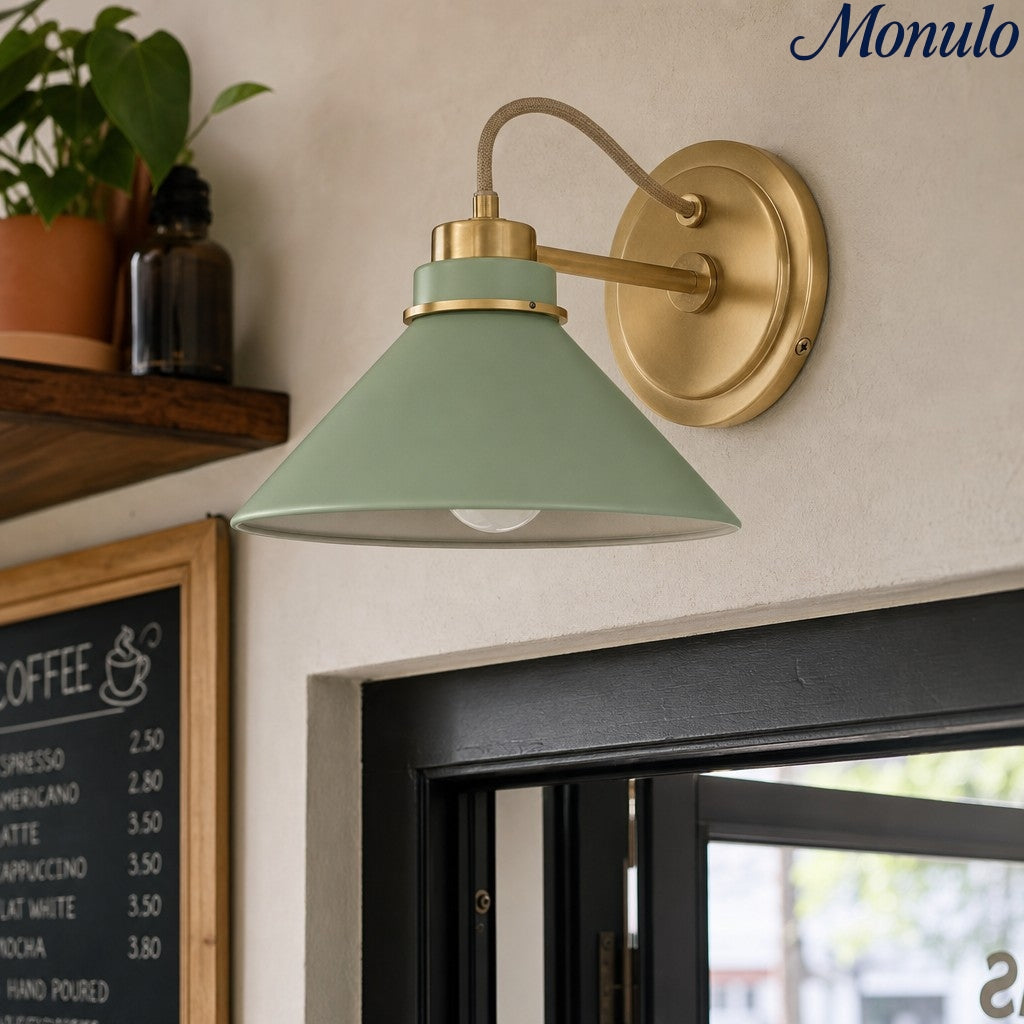 Globus Wandleuchte mit gebogenem Arm | Moderne Industriebeleuchtung für Bad, Schlafzimmer und Flur - Lamylie