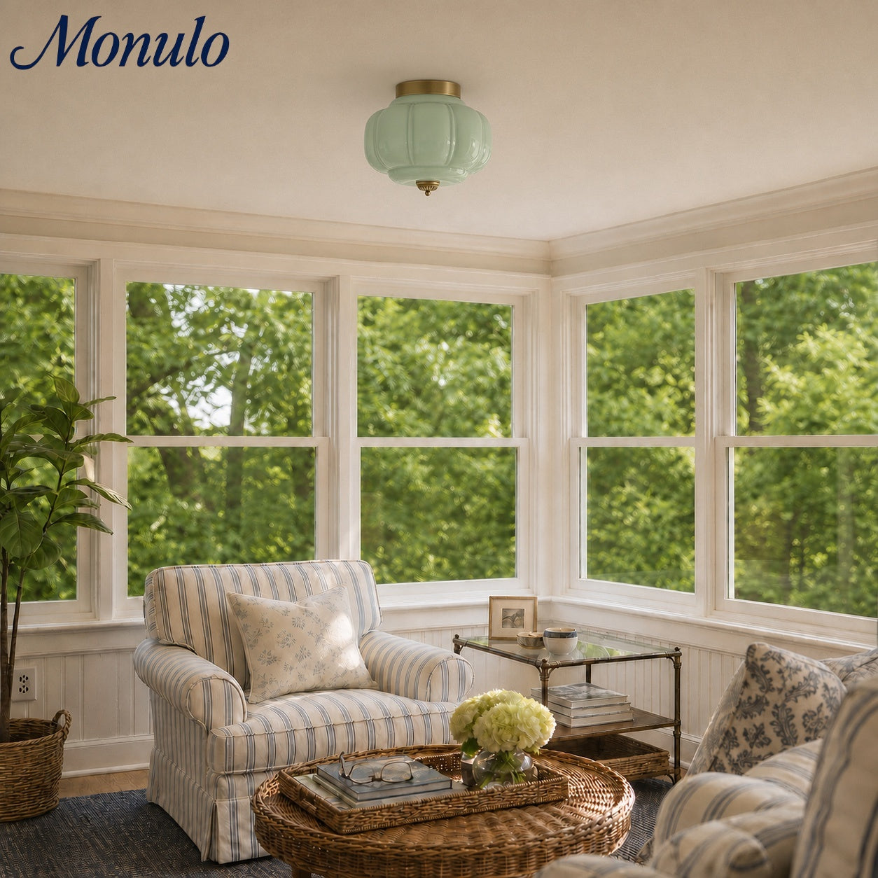Retro Ceiling Lamp with Milk Glass Shade | Refined Semi-Flush Mount Lighting for Modern Interiors - Lamylie