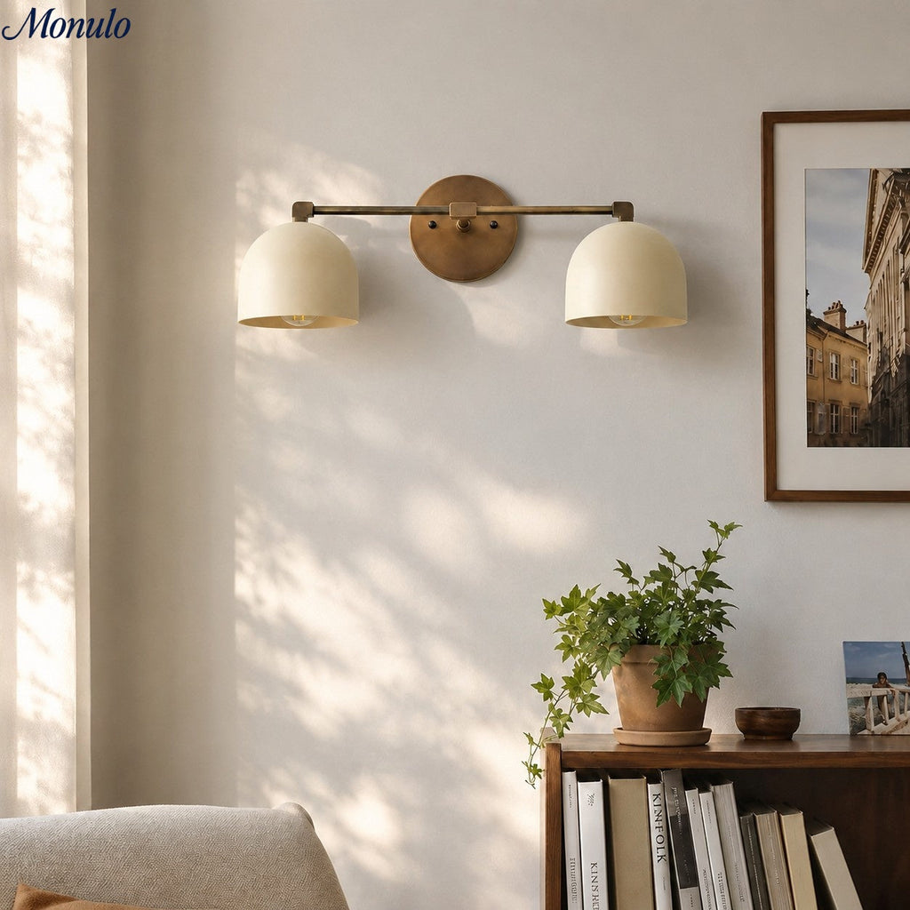 Wall Lamp Dome Shade Mid-Century Retro Design Bathroom Hallway - Lamylie
